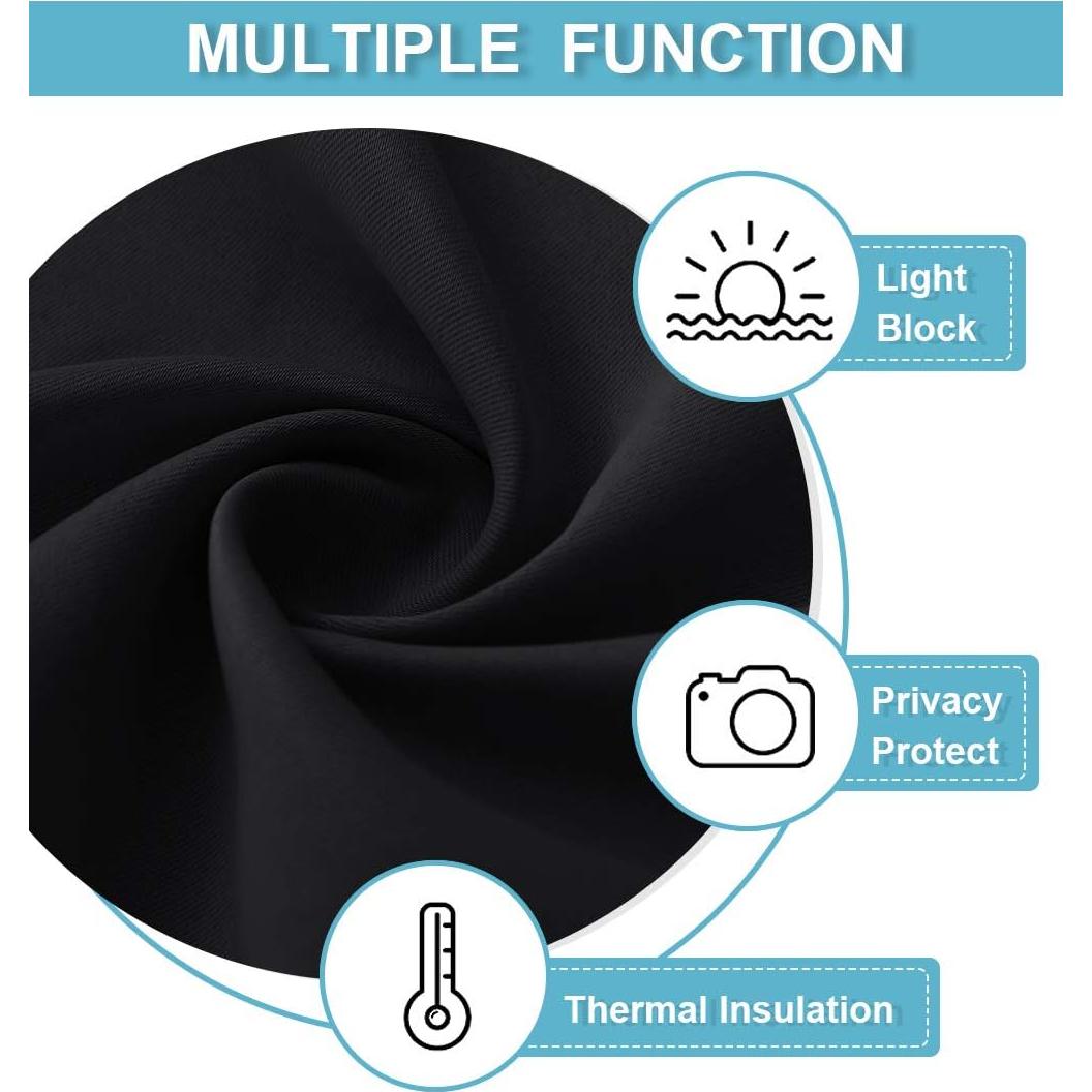 Cortina Blackout Térmica RYB HOME 254x213 cm Negra