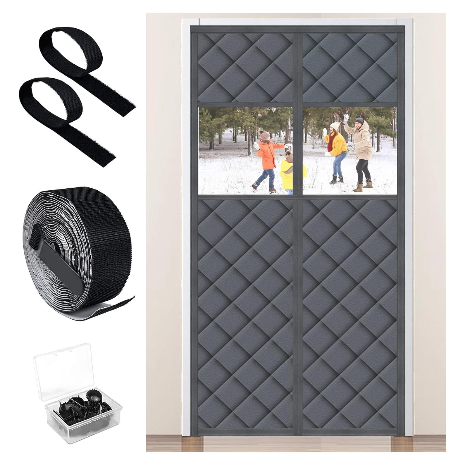 Cortina de Puerta Aislante Magnética Foxtell 91x203 cm Gris