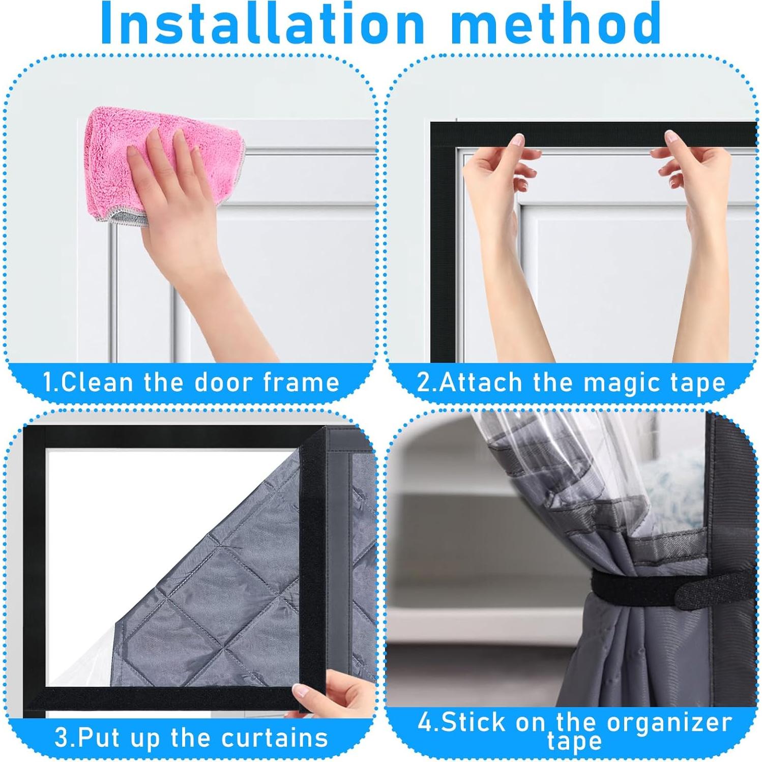 Cortina de Puerta Aislante Magnética Foxtell 91x203 cm Gris