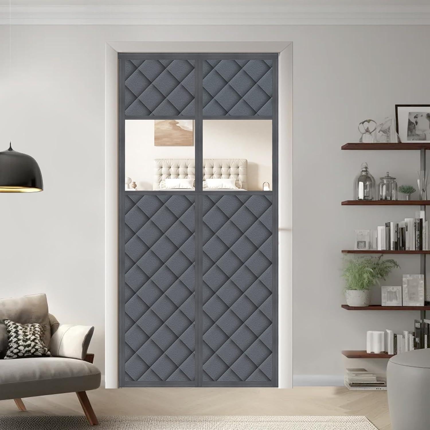 Cortina de Puerta Aislante Magnética Foxtell 91x203 cm Gris