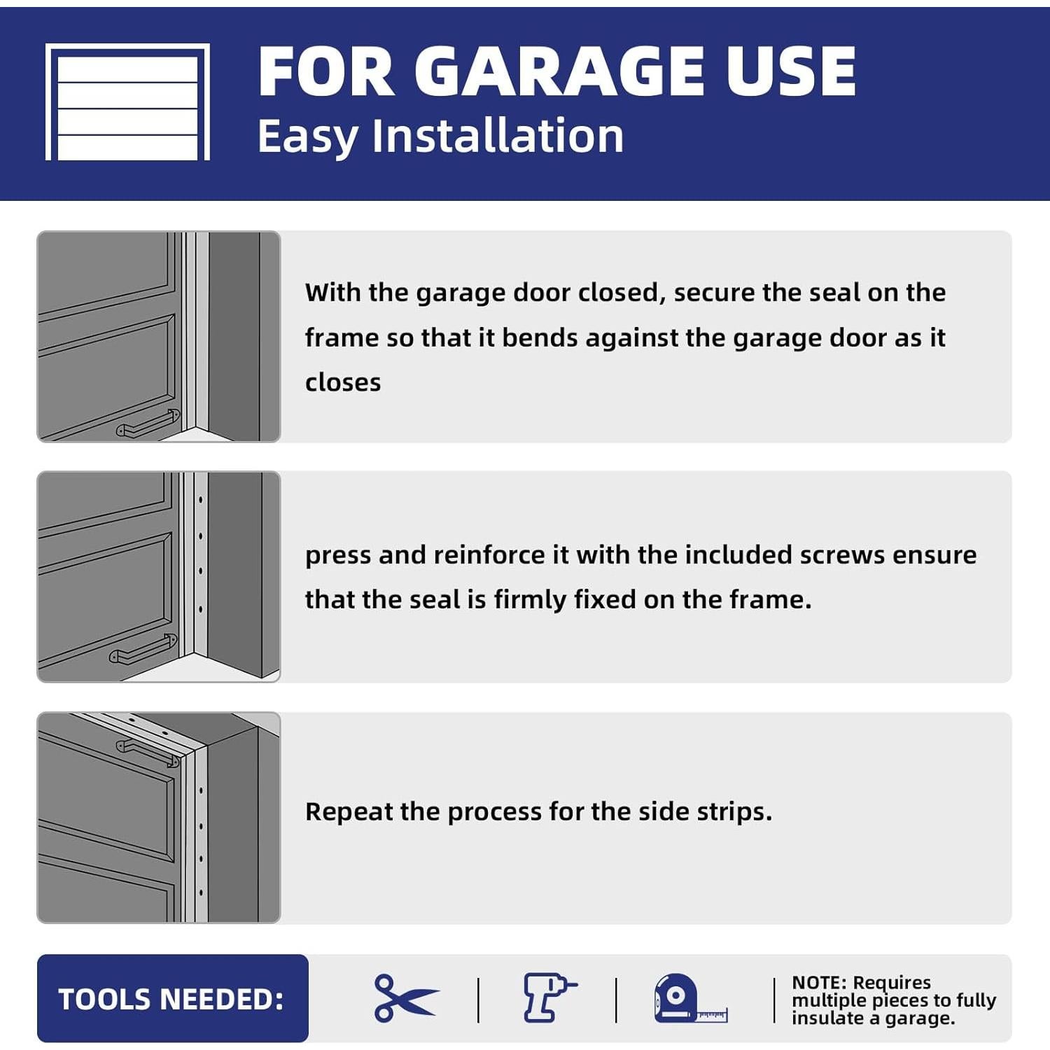 Sello de Puerta de Garaje Ginchain 10.97m Blanco TPE