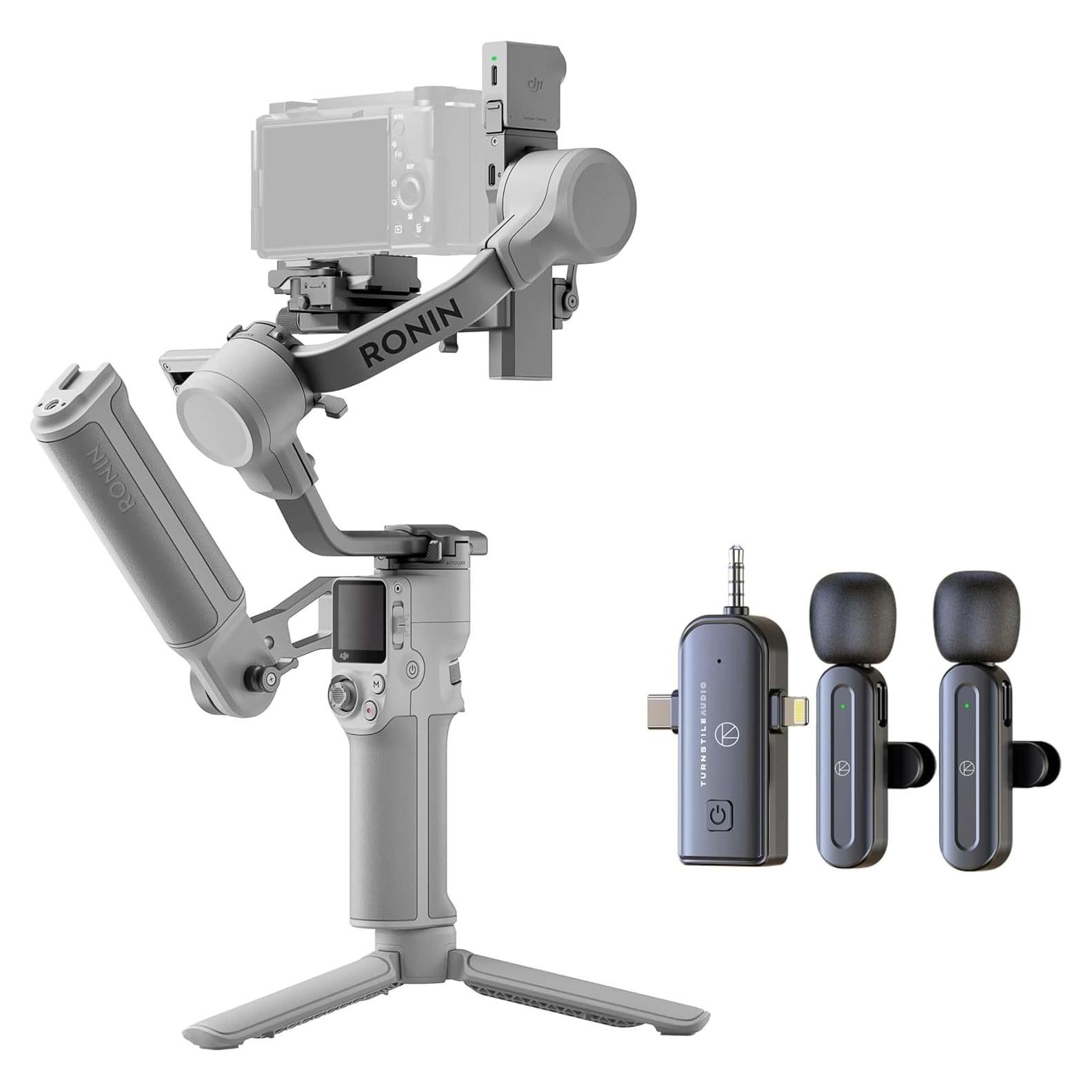 Estabilizador Gimbal DJI RS 4 Mini 3 Ejes + Micrófono Inalámbrico