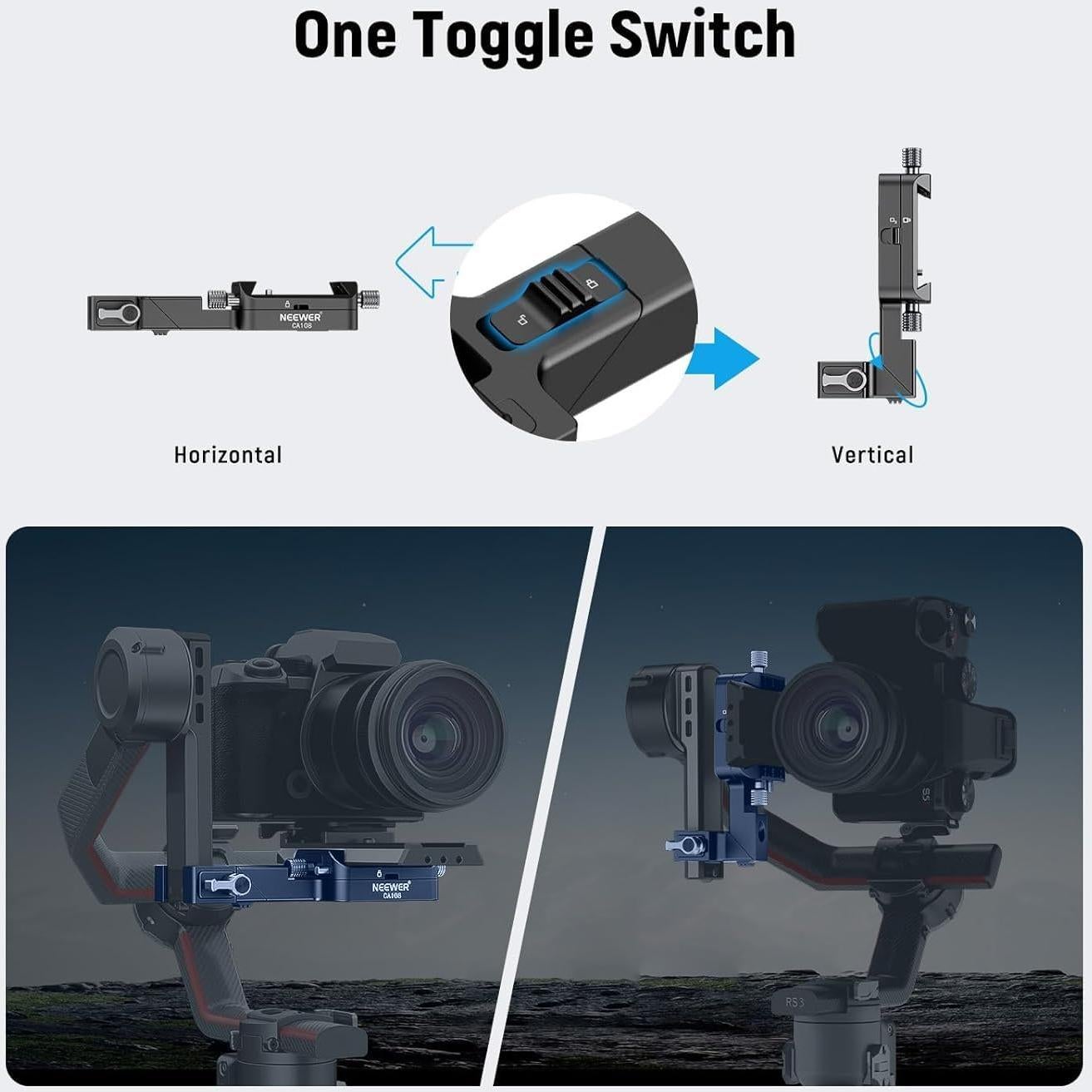 Montaje Vertical NEEWER RS4 RS3 para Cámara DJI Ronin