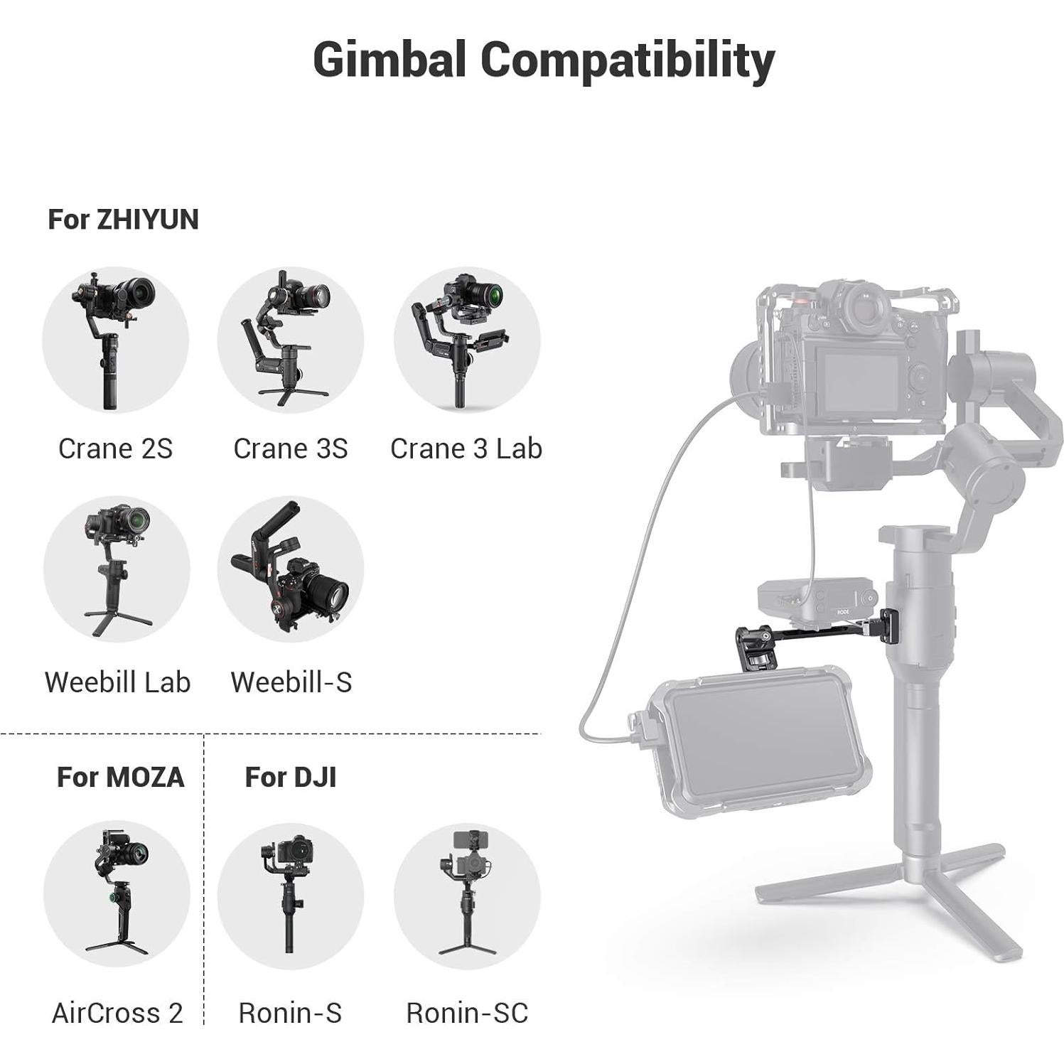Soporte Ajustable para Monitor SmallRig 2889 para Gimbals DJI y Zhiyun