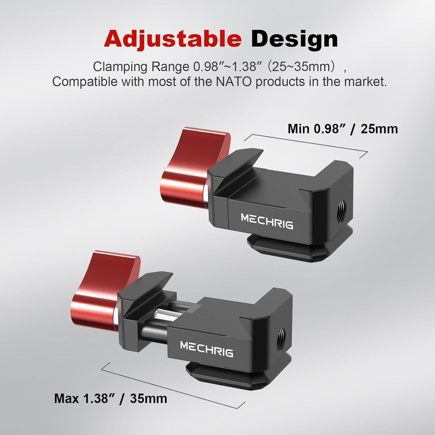 Abrazadera NATO Mechrig 62044 con tornillos 1/4 y 3/8