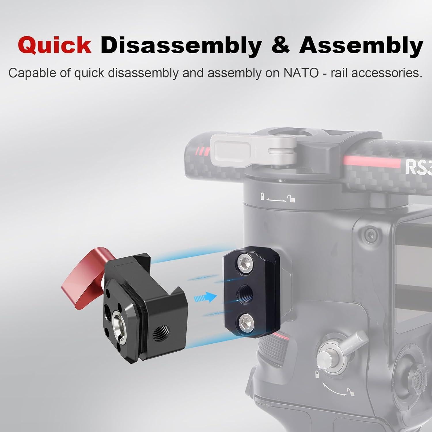 Abrazadera NATO Mechrig 62044 con tornillos 1/4 y 3/8