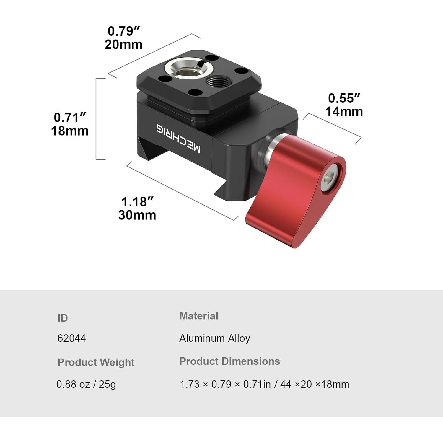 Abrazadera NATO Mechrig 62044 con tornillos 1/4 y 3/8