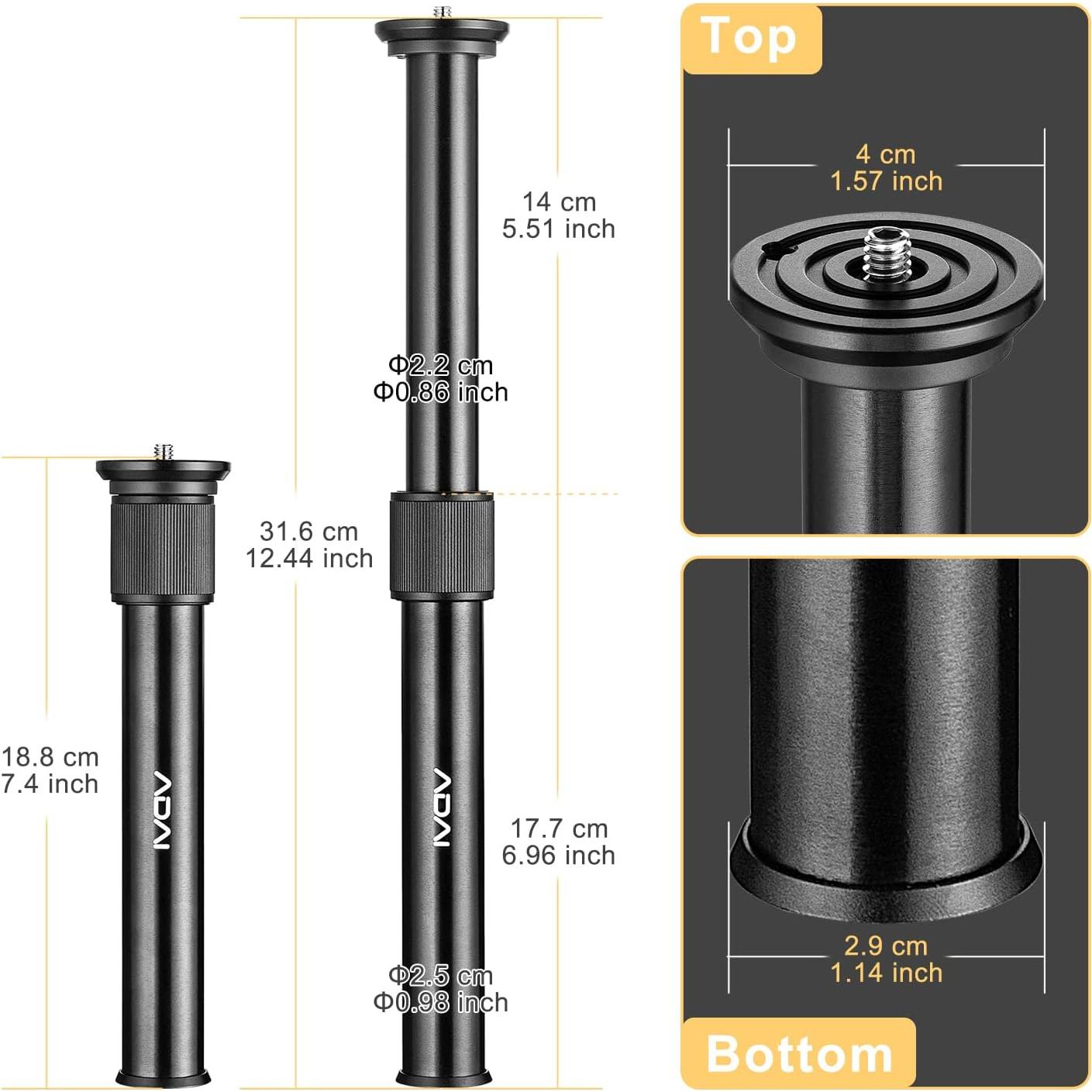 Barra de Extensión de Aluminio ADAI Gimbal 31 cm para Estabilizadores