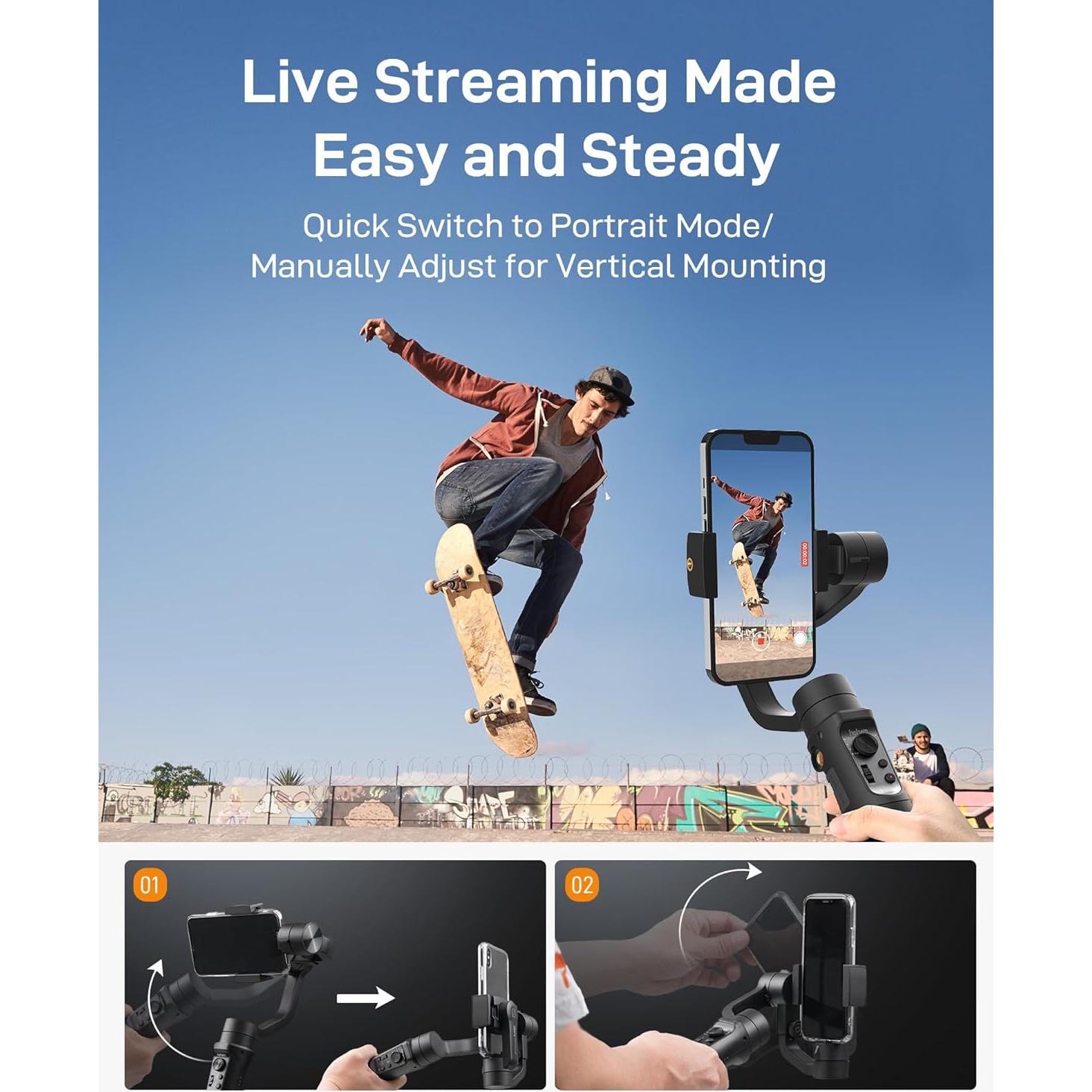 Estabilizador Gimbal Hohem iSteady Mobile+ 3 Ejes para Smartphone