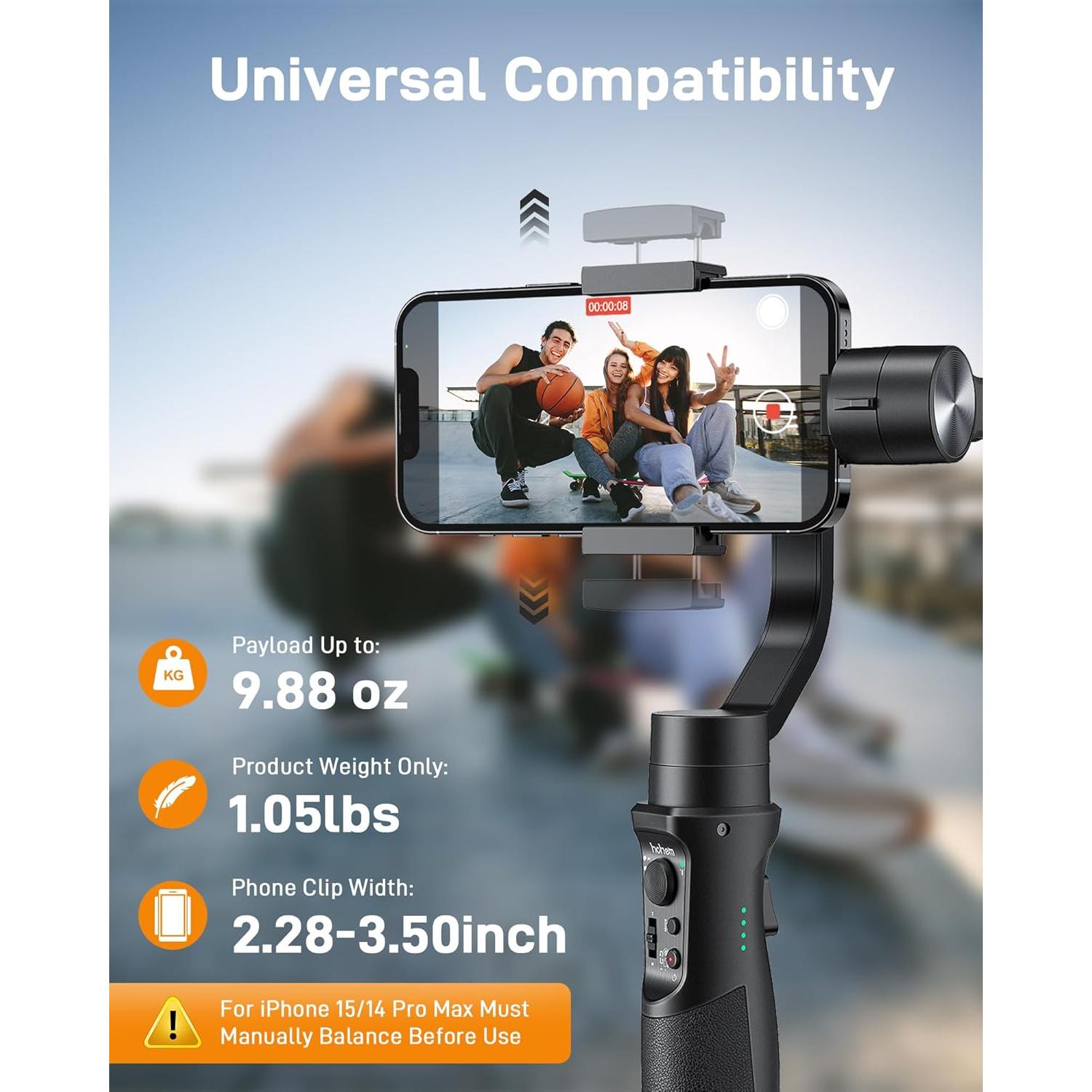 Estabilizador Gimbal Hohem iSteady Mobile+ 3 Ejes para Smartphone