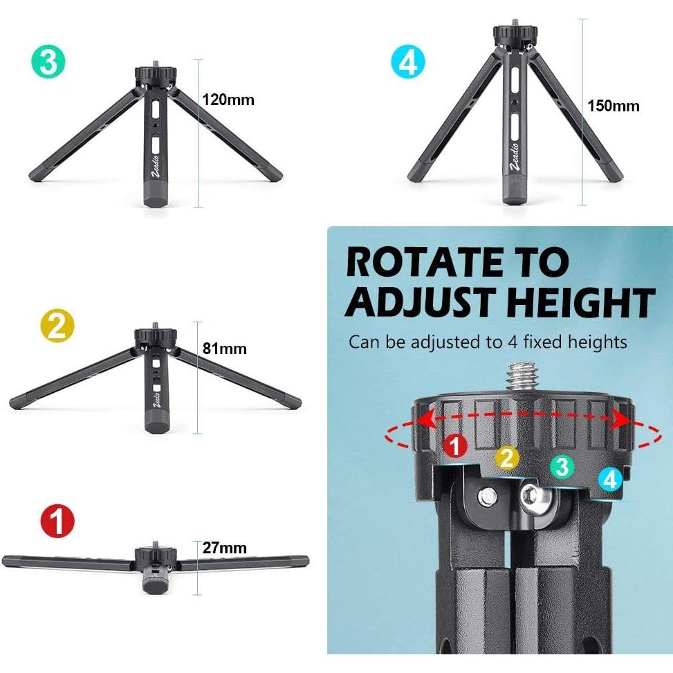 Trípode Ajustable de Metal Zeadio para Cámaras y Estabilizadores
