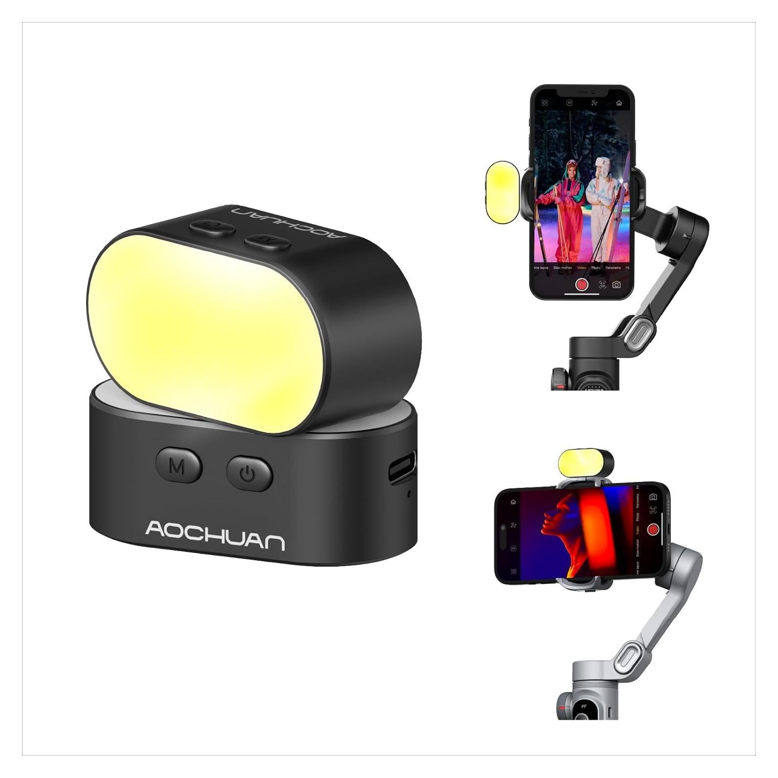 Luz de Relleno Magnética AOCHUAN P02, 3 Modos de Color