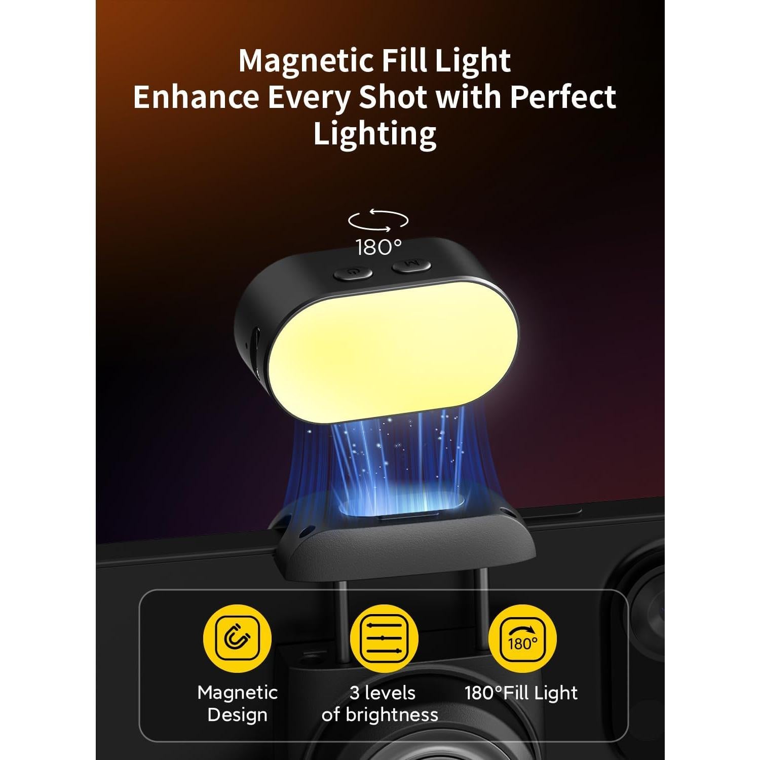 Luz de Relleno Magnética AOCHUAN P02, 3 Modos de Color