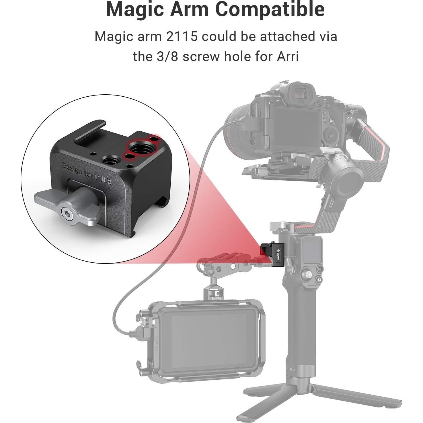 Soporte de Accesorios NATO SmallRig 3025 para DJI RS 4 Mini/RS 2/RSC 2