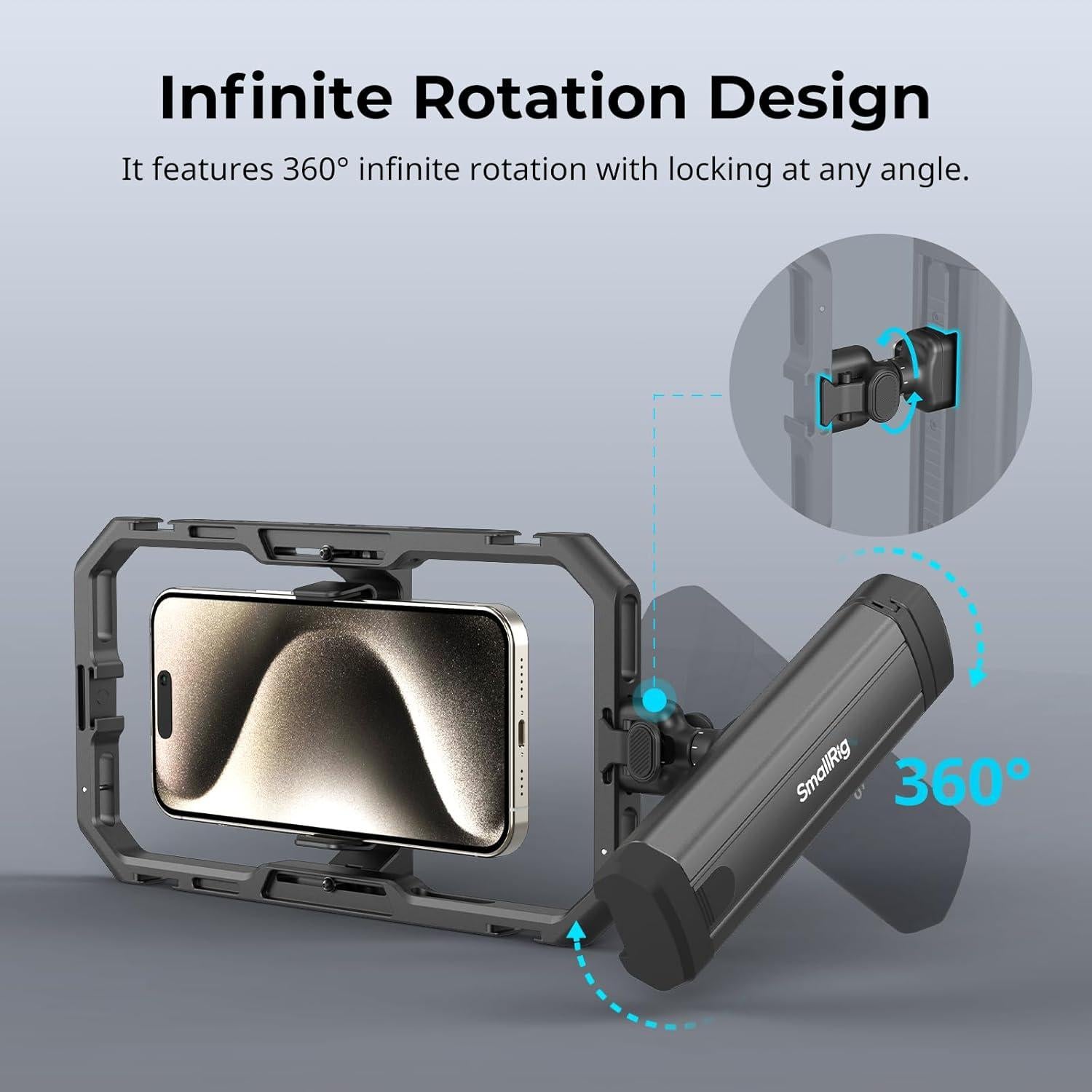 Mango Lateral Rotatable SmallRig 4842 para Smartphones QR