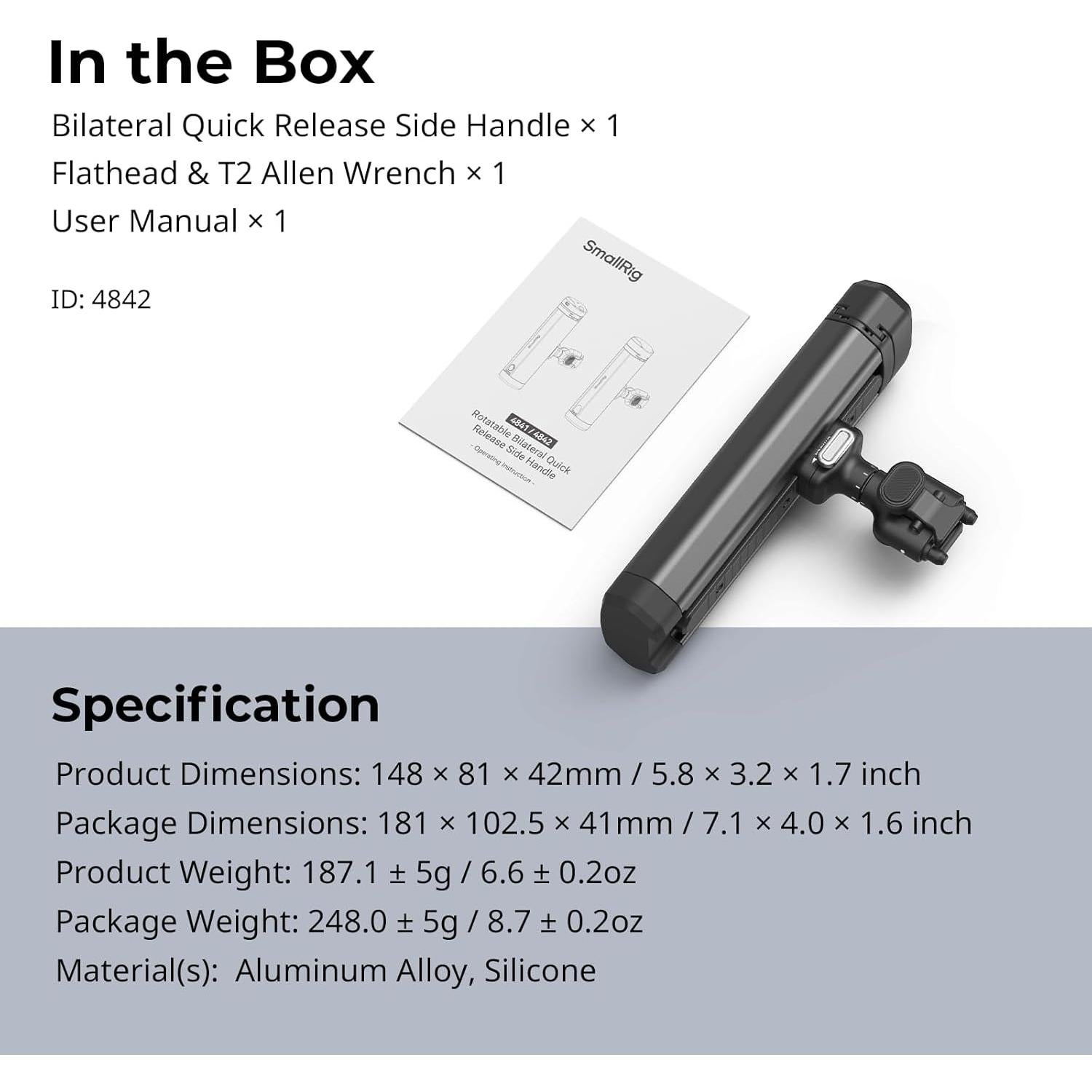 Mango Lateral Rotatable SmallRig 4842 para Smartphones QR