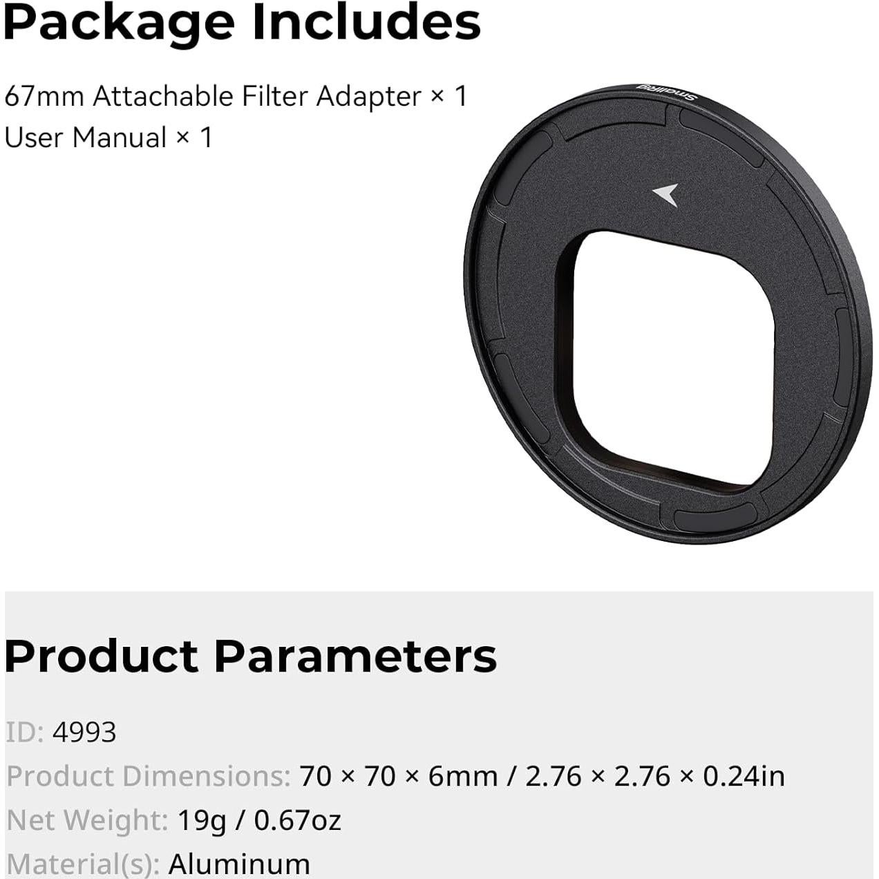 Adaptador de Filtro Magnético 67mm SmallRig 4993 para iPhone 16