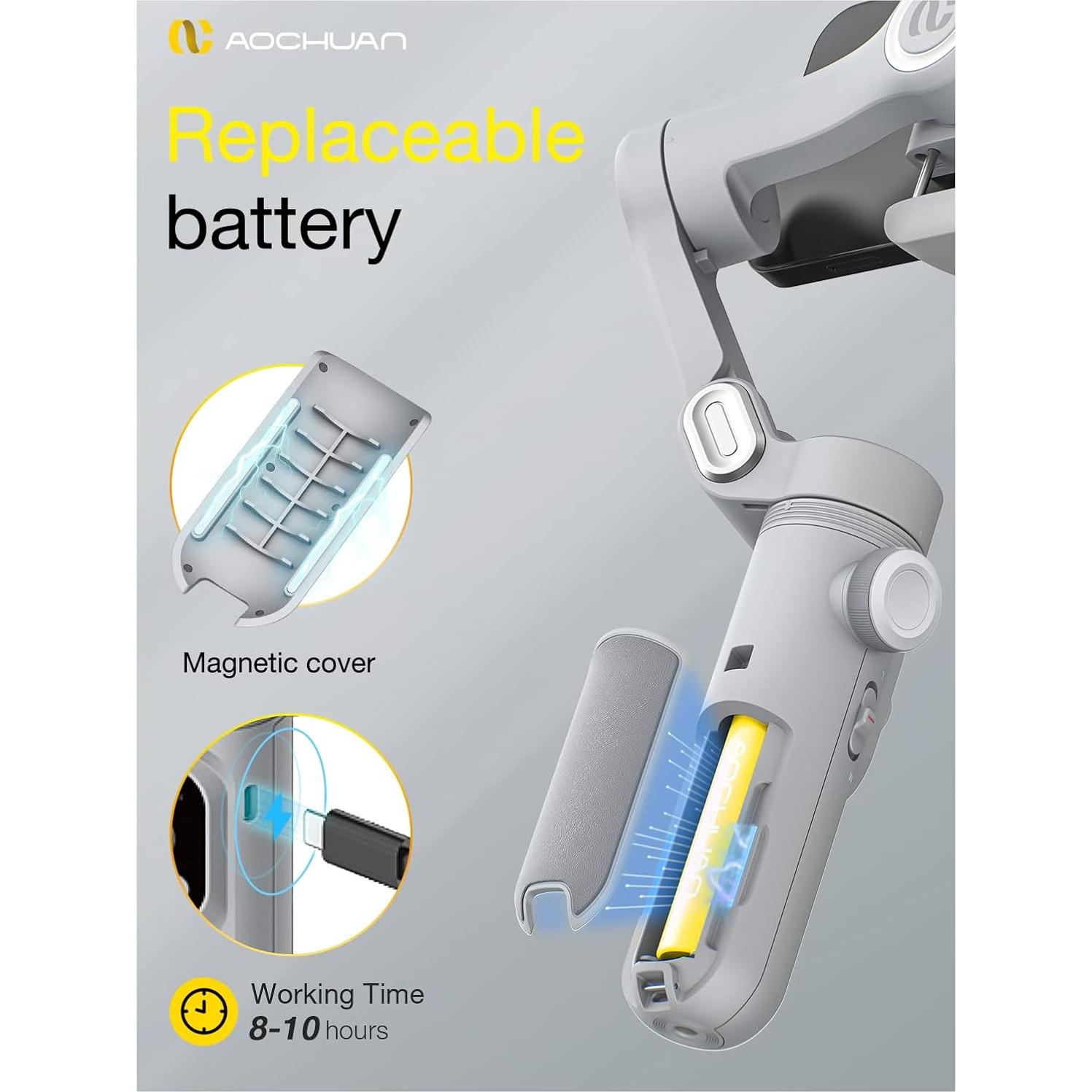 Estabilizador de Cardán AOCHUAN Smart X Pro con Trípode 1.7m