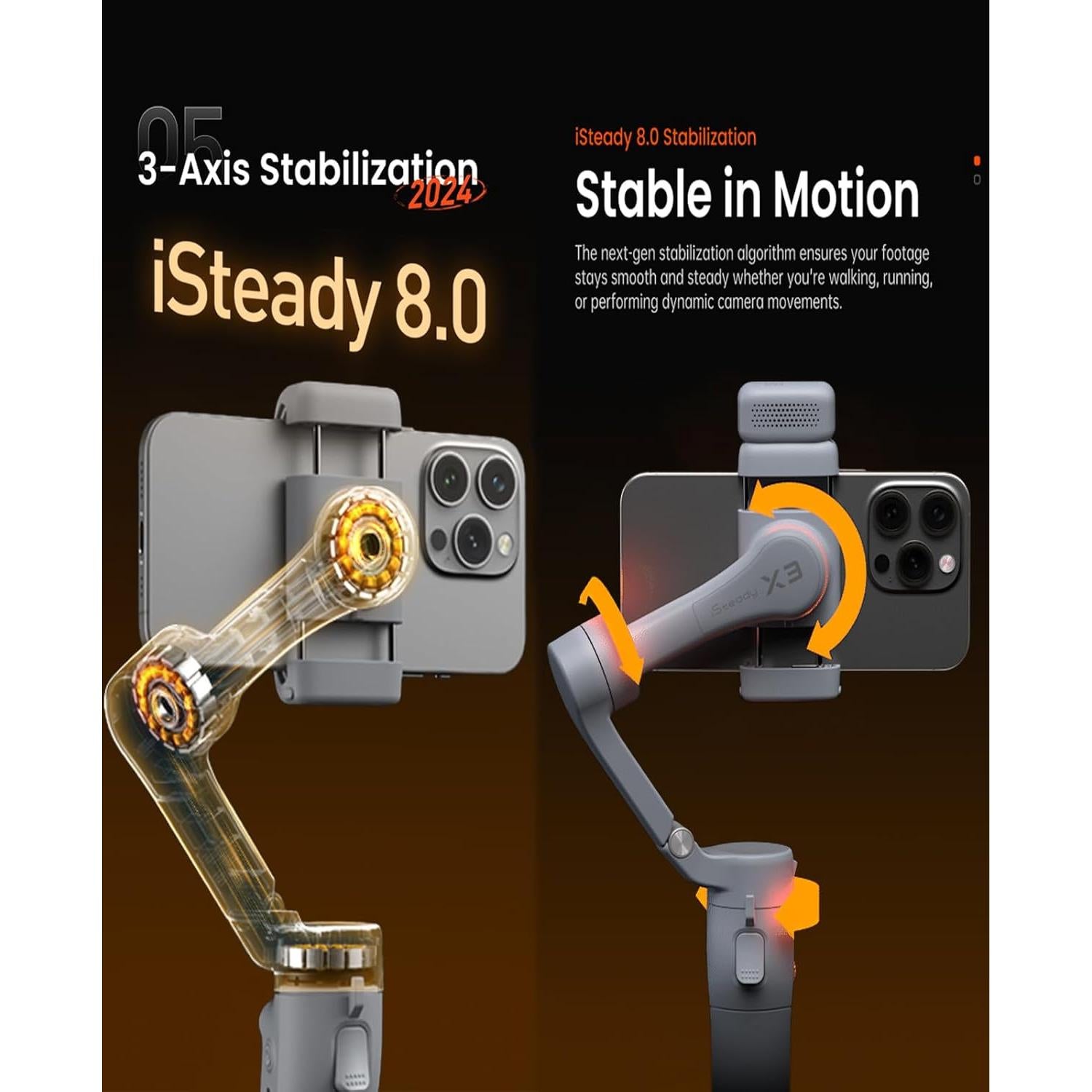 Estabilizador Gimbal Hohem iSteady X3 para iPhone con Luz