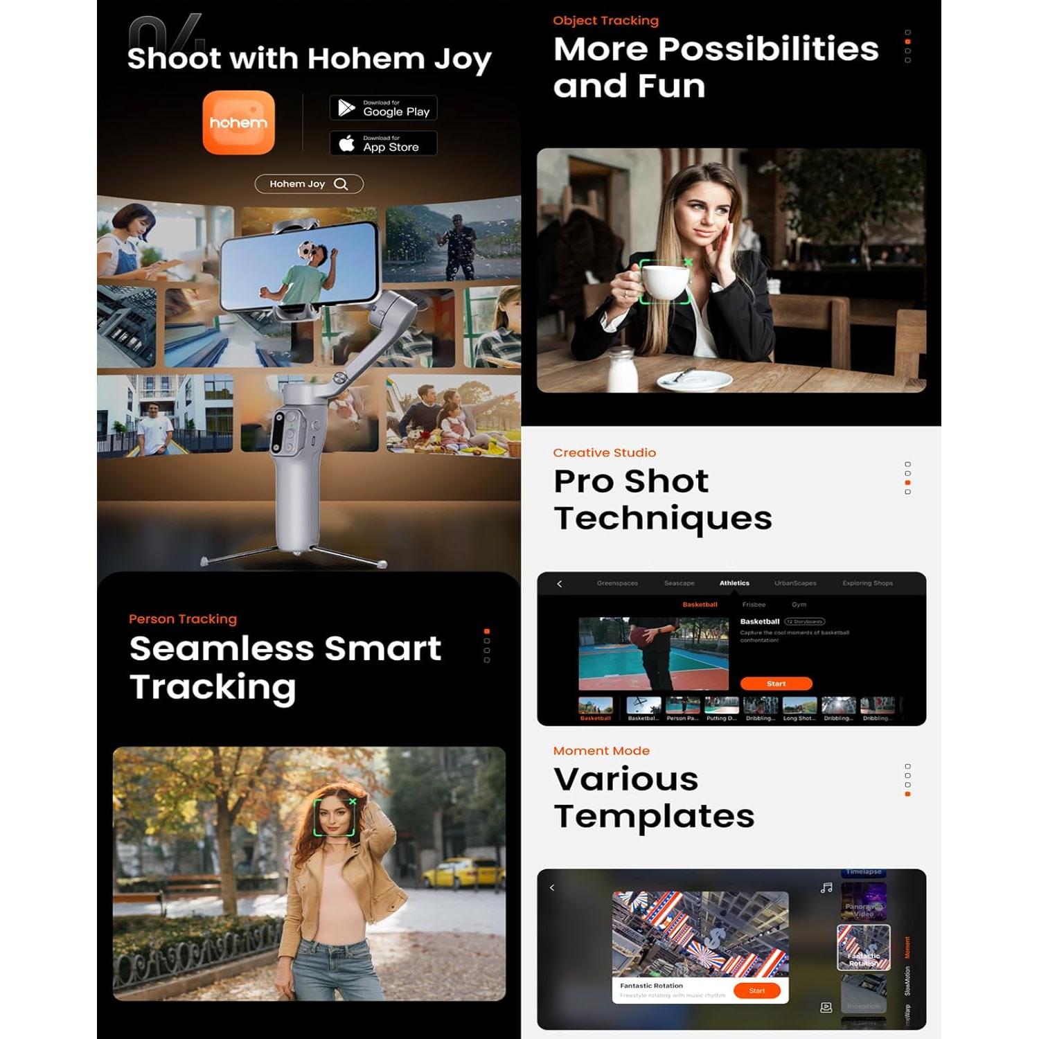 Estabilizador Gimbal Hohem iSteady X3 para iPhone con Luz