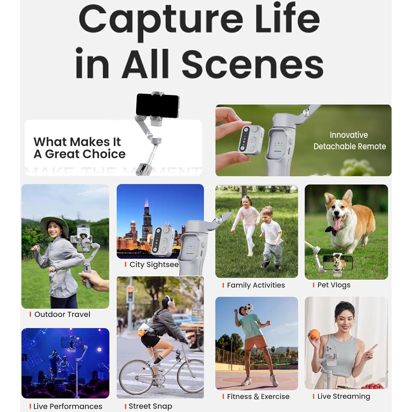 Estabilizador Gimbal Hohem iSteady X3 para iPhone con Luz