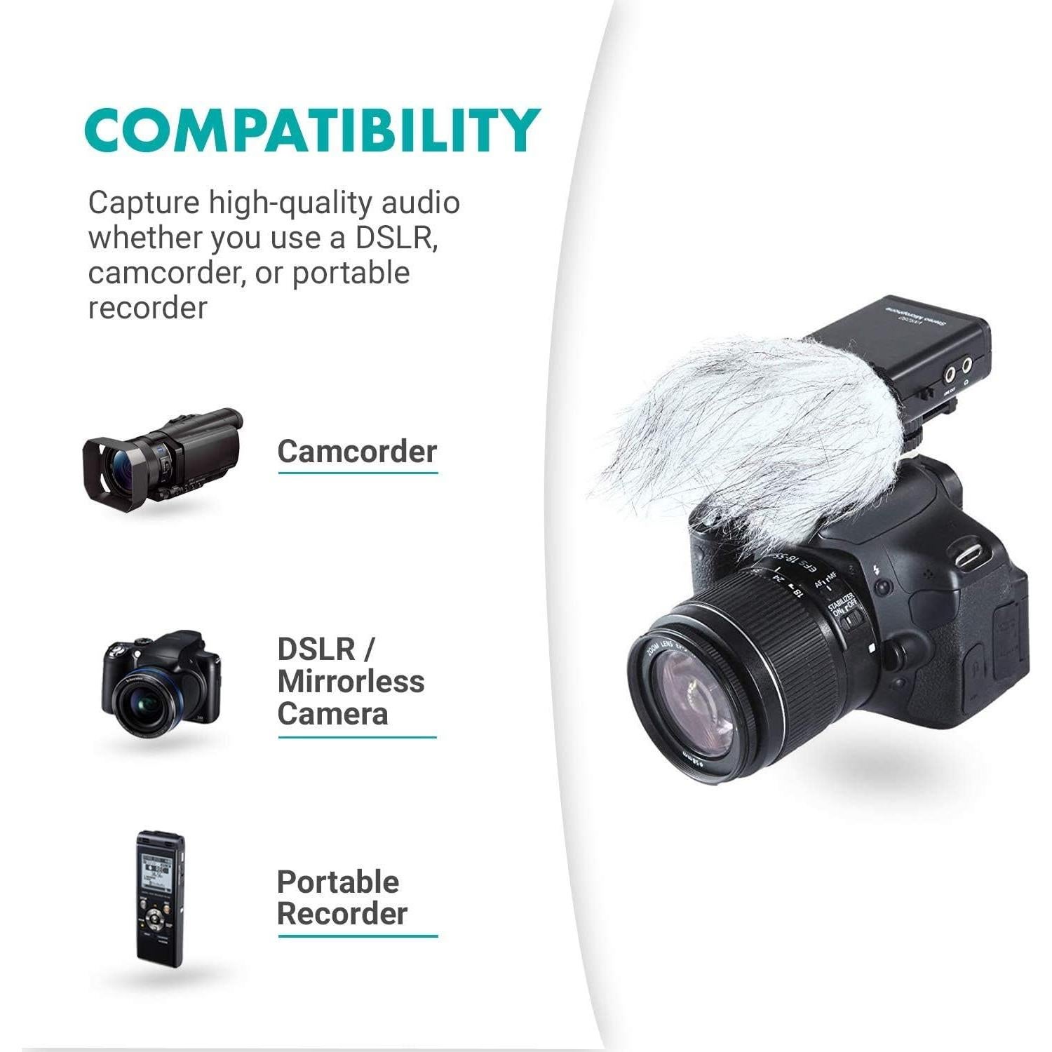 Micrófono Estéreo Movo VXR280 para Cámara DSLR - Condensador Ajustable