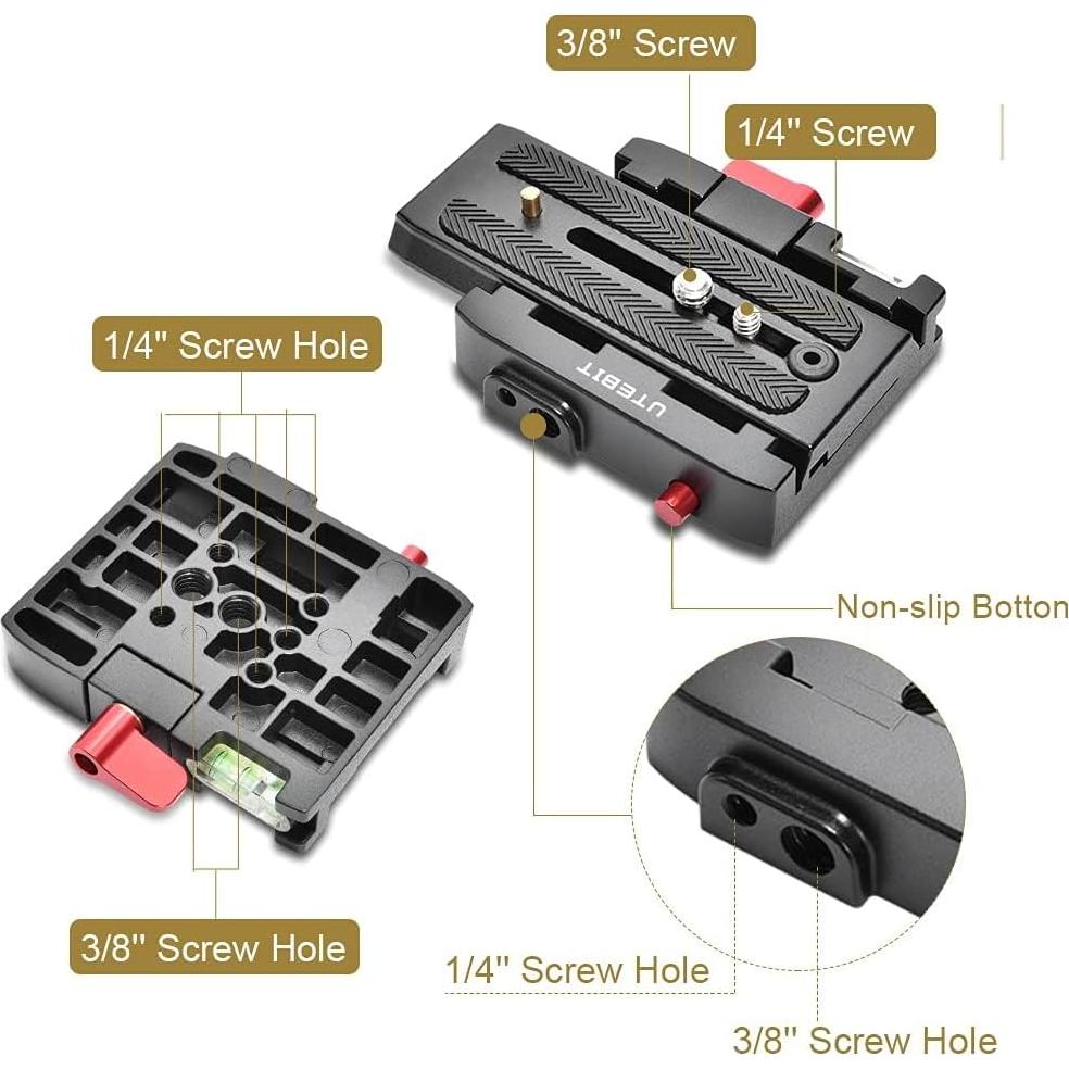 Placa de Liberación Rápida UTEBIT P200 para Cámara - Aluminio