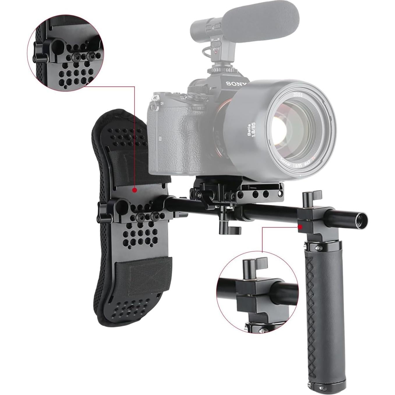 Soporte de Pecho NICEYRIG 15mm para Cámara DSLR y Camcorder