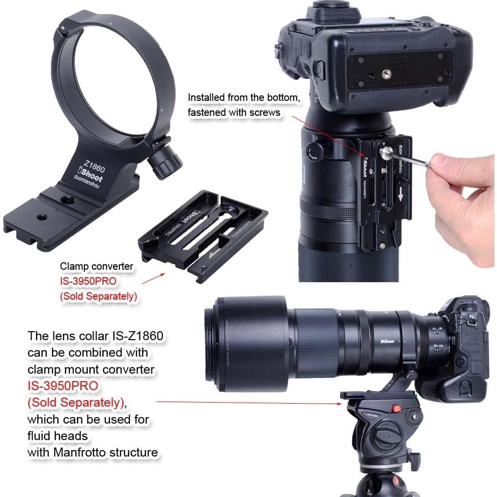 Anillo de Montaje en Trípode iShoot IS-Z1860 para Nikon Z 180-600mm