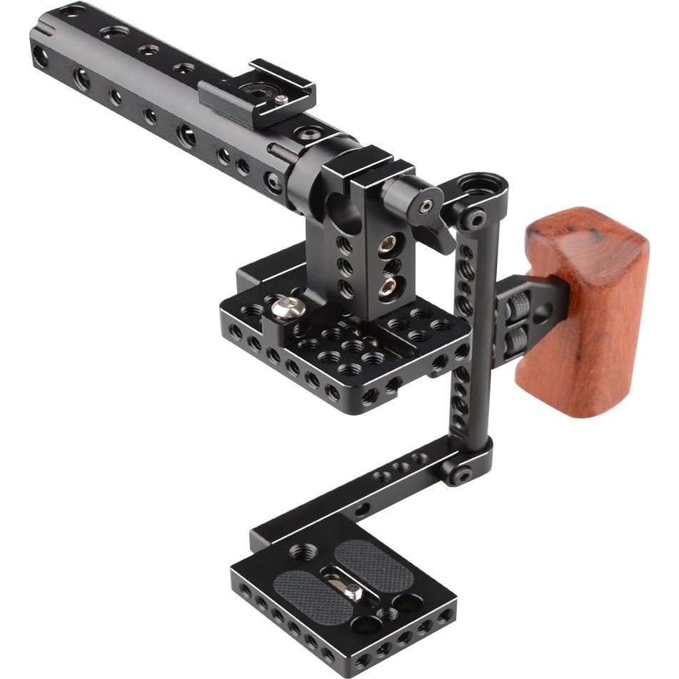 Jaula de Cámara CAMVATE con Mango de Madera para Canon y Nikon