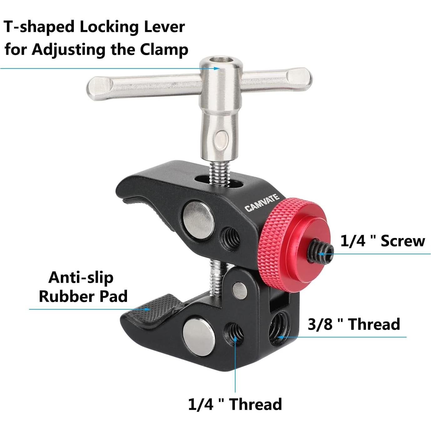 Abrazadera Super Crab Clamp CAMVATE 1/4"-20 (2-Pack)