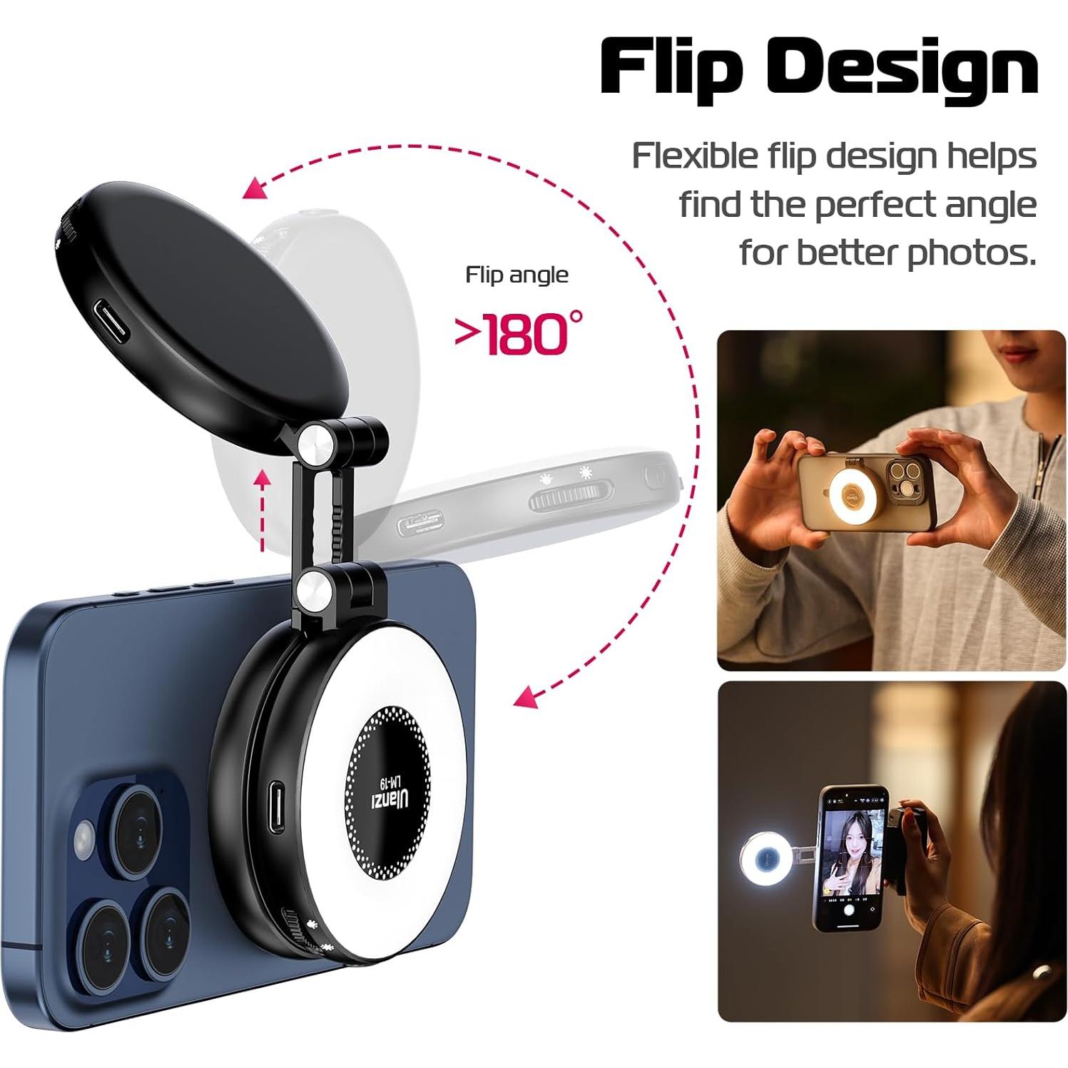 Soporte trípode para teléfono ULANZI MA35 + Luz selfie magnética