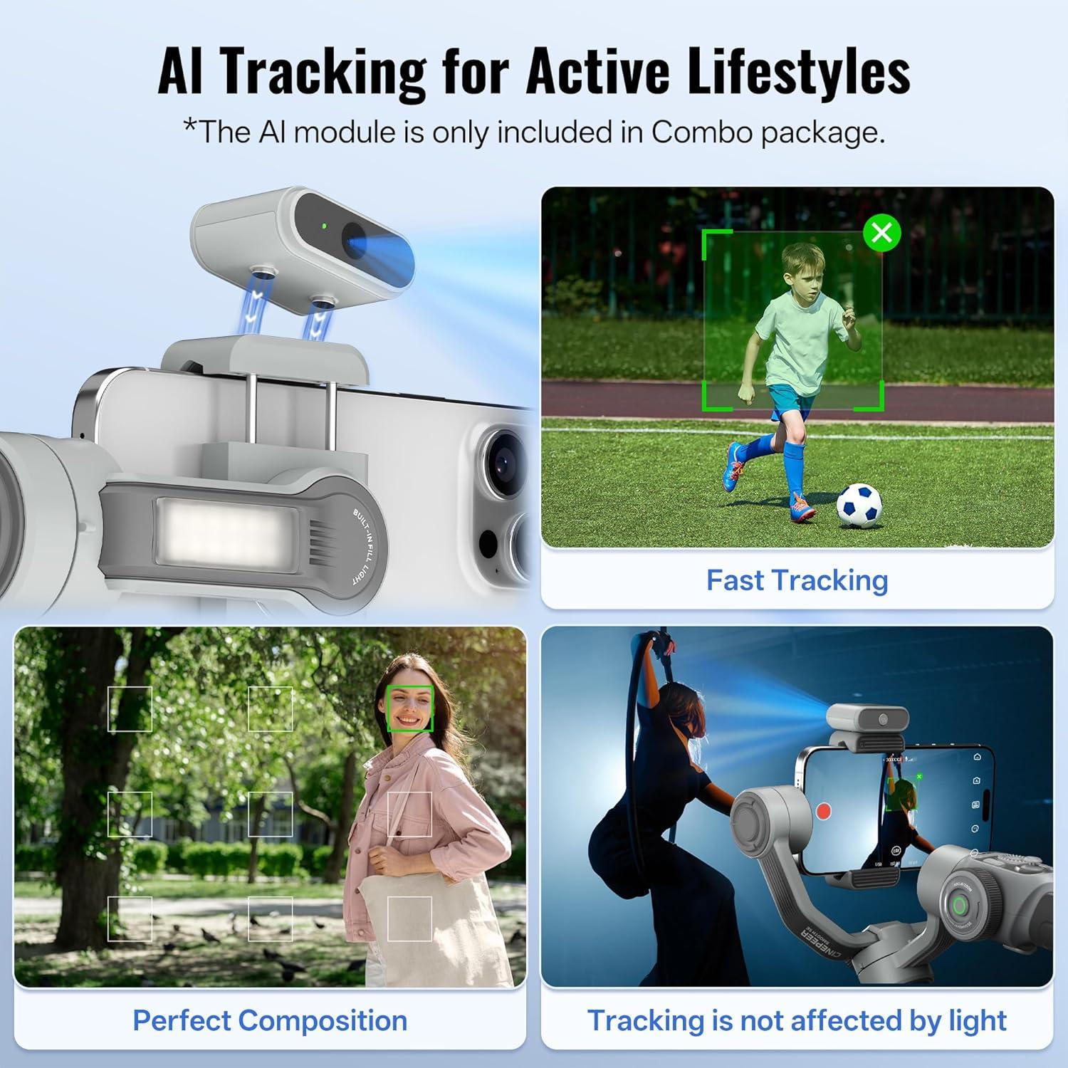 Estabilizador Gimbal ZHIYUN Smooth 5E Combo para Smartphone 300g