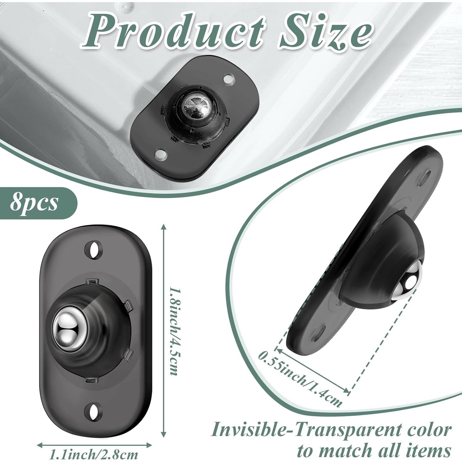 Ruedas Adhesivas Honoson 8 Pcs Mini Caster 5kg Negro