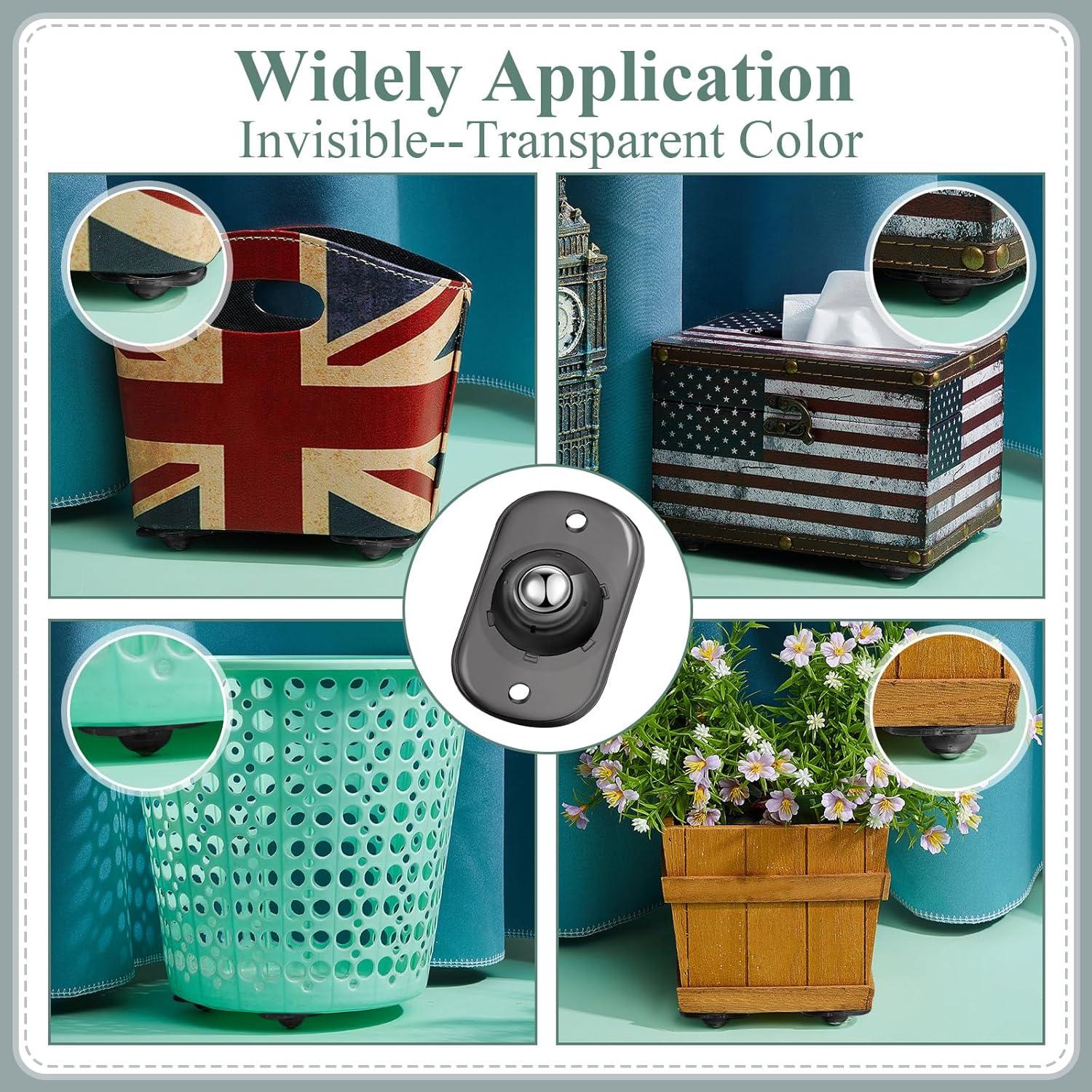 Ruedas Adhesivas Honoson 8 Pcs Mini Caster 5kg Negro