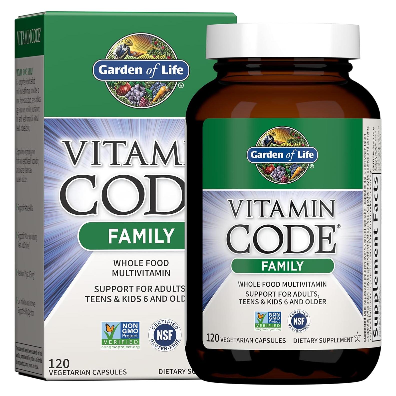 Multivitamina Familiar Garden of Life 120 Cápsulas Vegetarianas