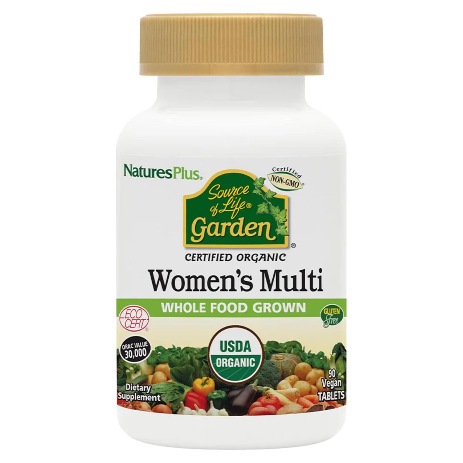 Multivitamina Orgánica para Mujeres NaturesPlus 90 Tabletas Veganas