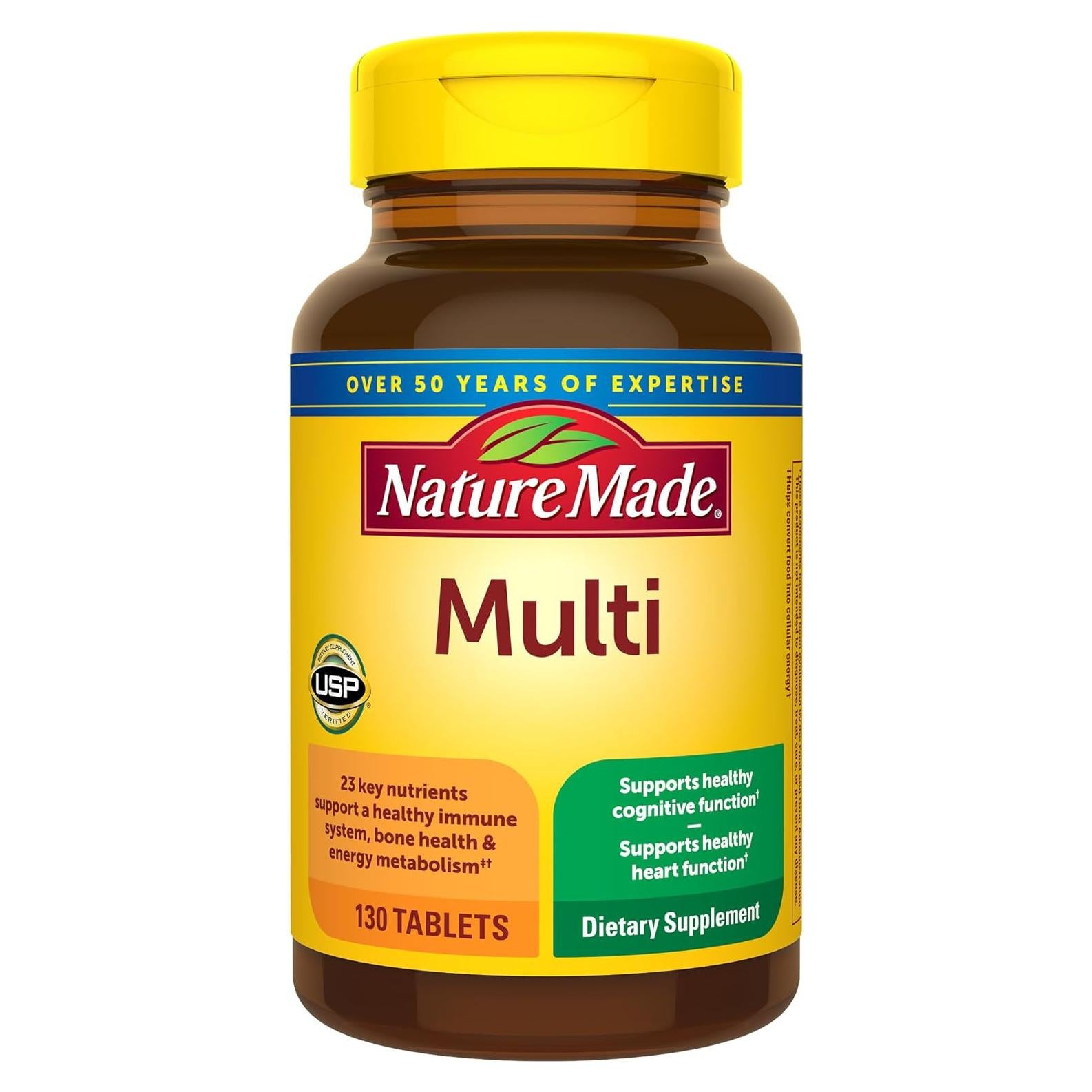 Tabletas Multivitamínicas Nature Made con Hierro - 130 Tabletas