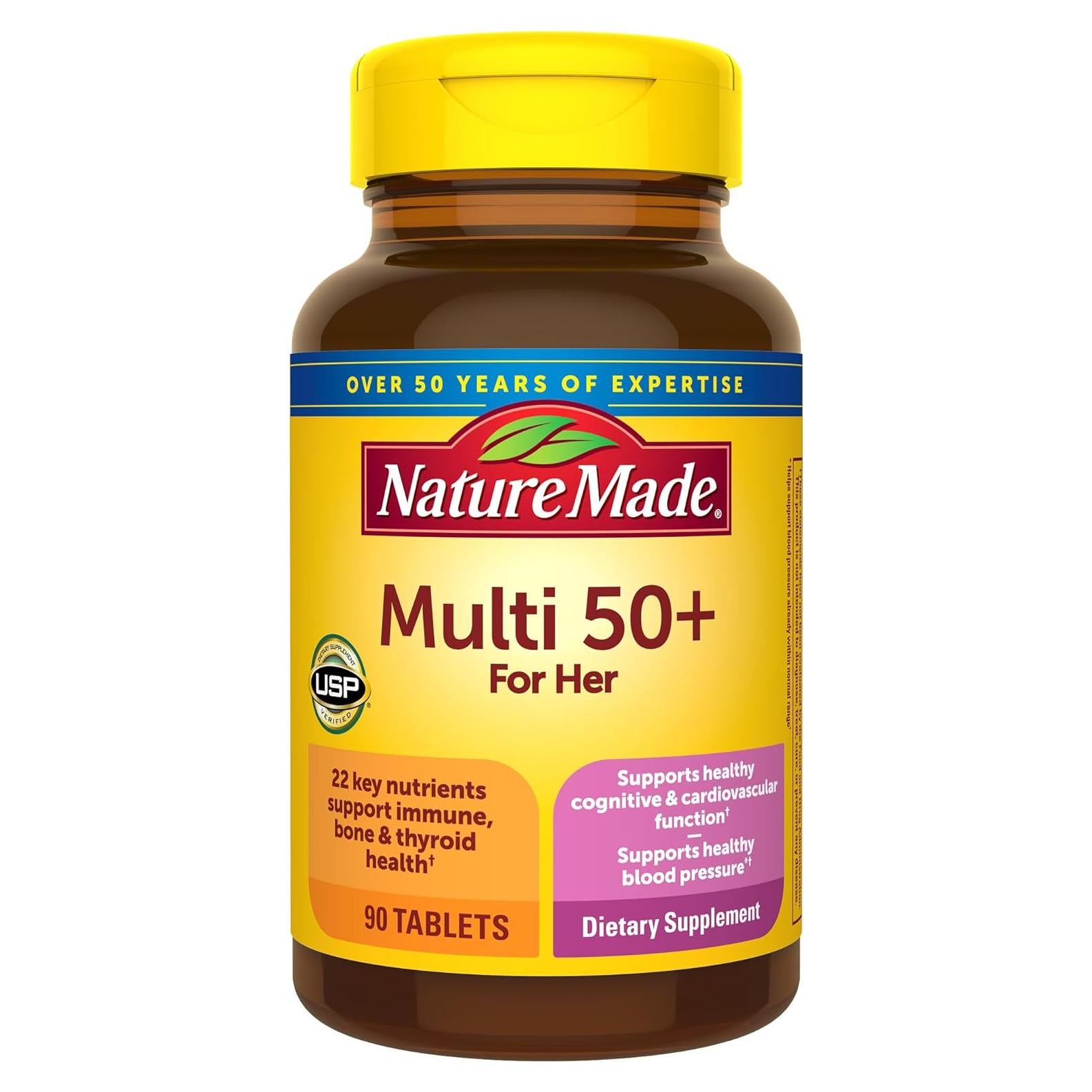 Multivitamina Nature Made Para Ella 50+ Sin Hierro 90 Tabletas