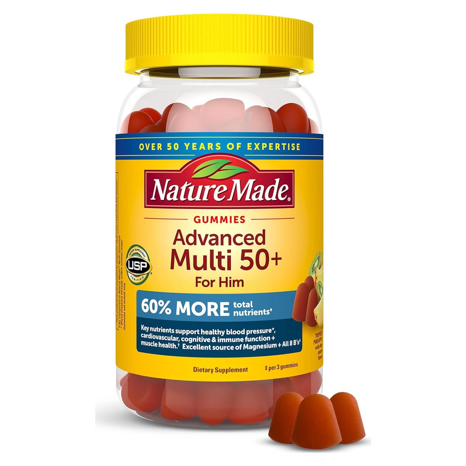 Nature Made Multivitaminas Gominolas 50+ para Hombres 84 G