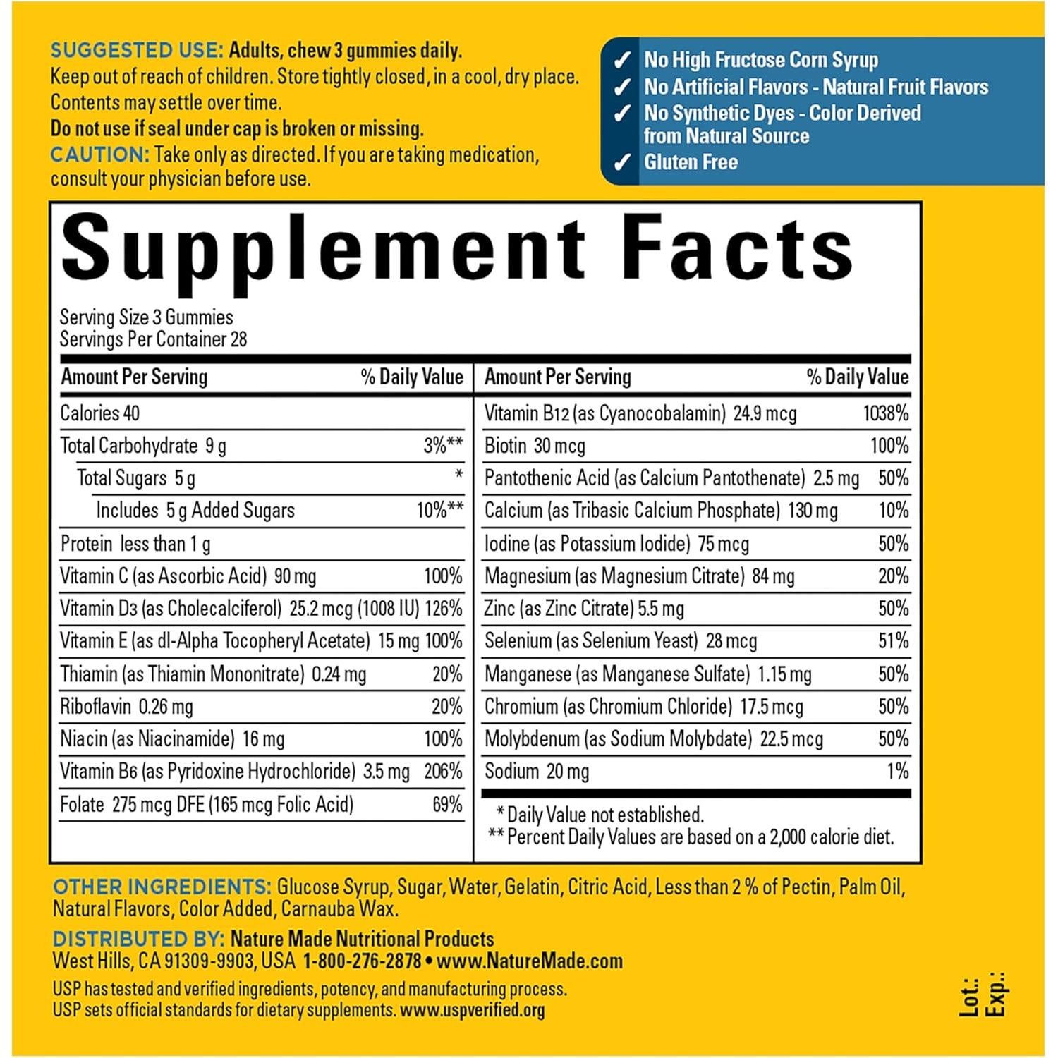 Nature Made Multivitaminas Gominolas 50+ para Hombres 84 G