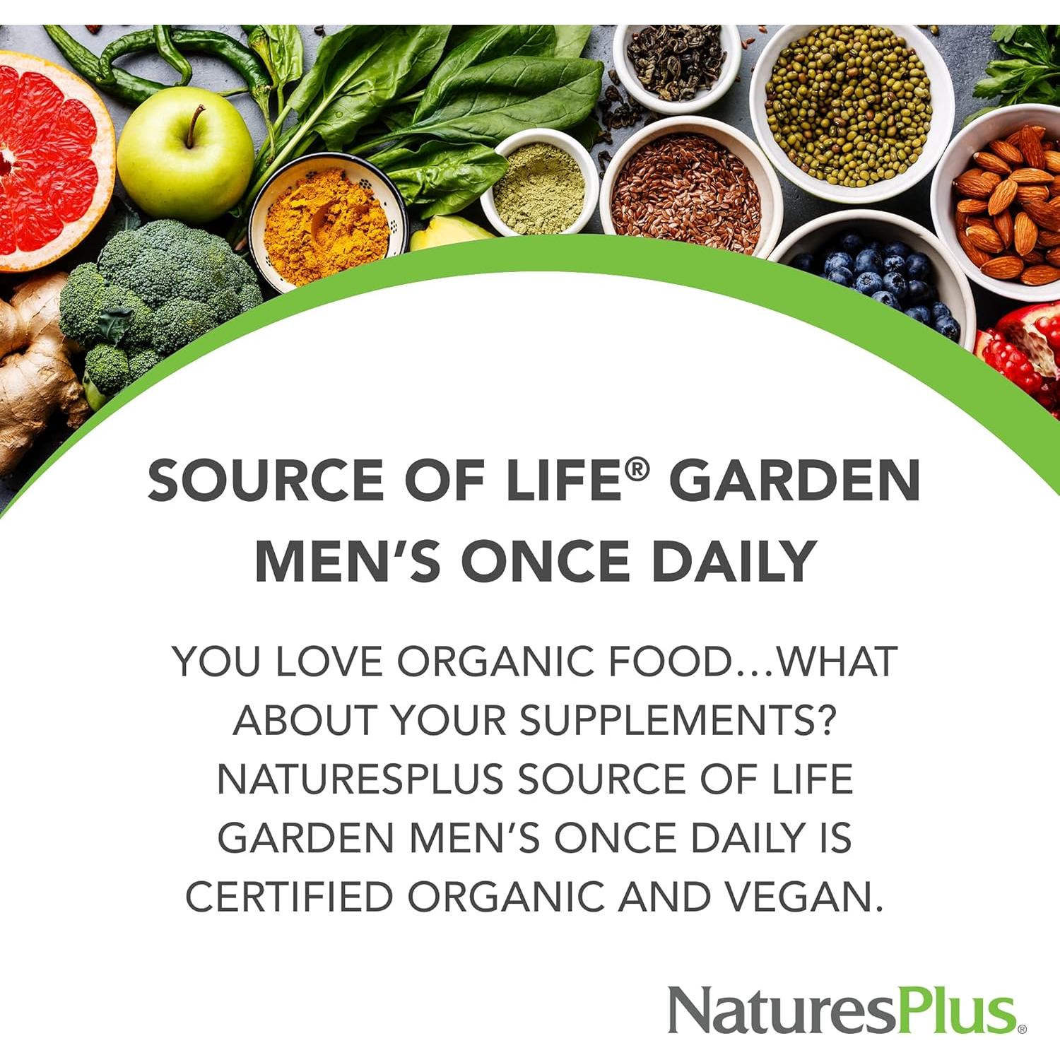 Multivitamínico Orgánico Certificado NaturesPlus Hombres 30 Tabletas