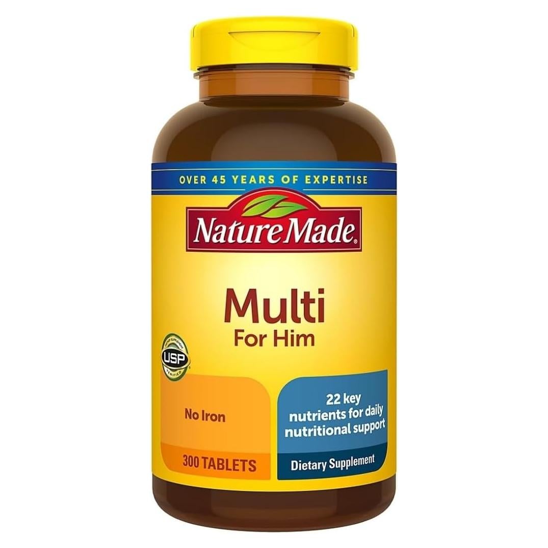 Multivitamina Nature Made Para Hombres Sin Hierro 300 Tabletas