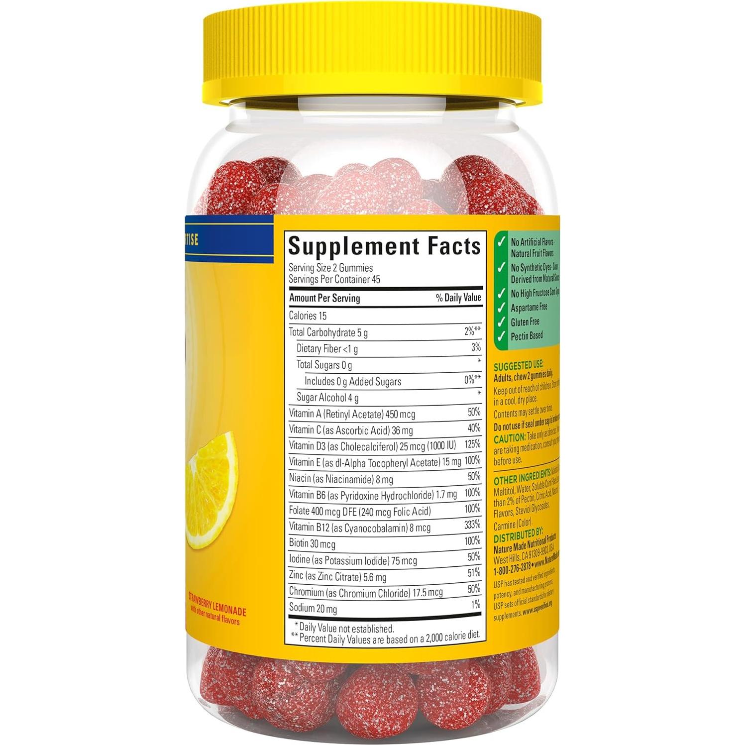 Gominolas Multivitamínicas Sin Azúcar Nature Made 90 Unidades