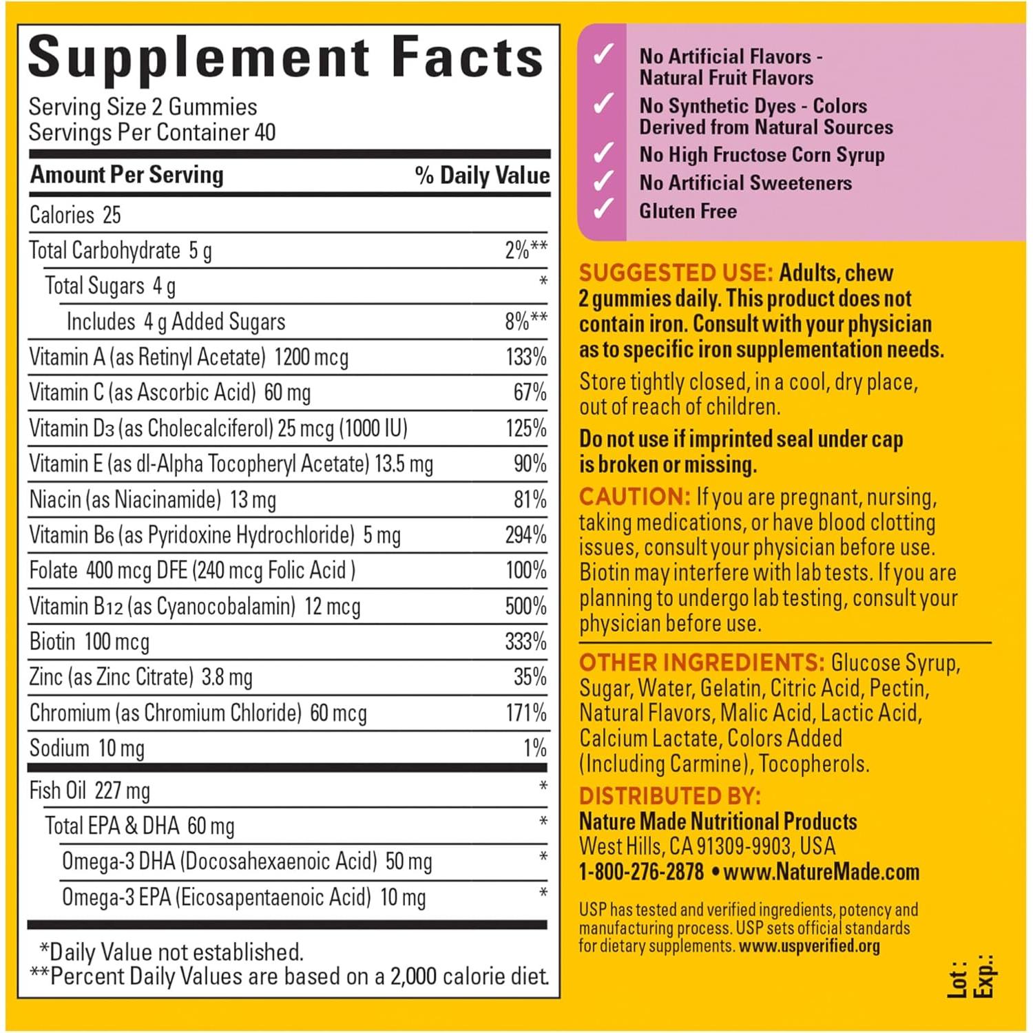 Gominolas Multivitamínicas para Mujeres Nature Made 80 Unidades