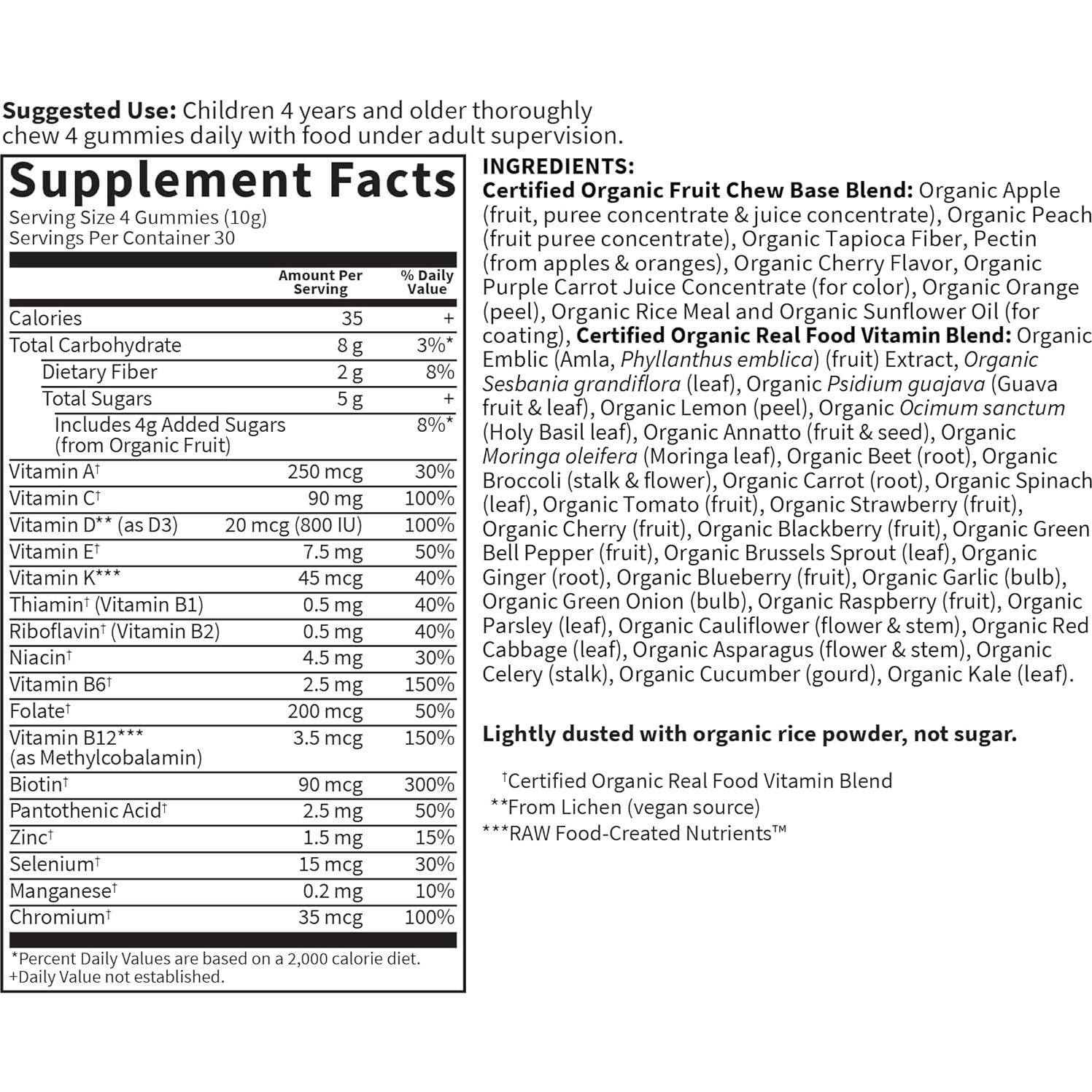 Gomas Vitaminas Orgánicas para Niños Jardín de Vida 120 g
