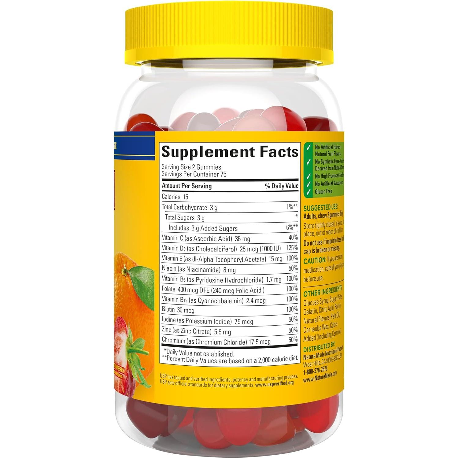 Gomitas Multivitamínicas Nature Made, 150 Unidades, Soporte Nutricional