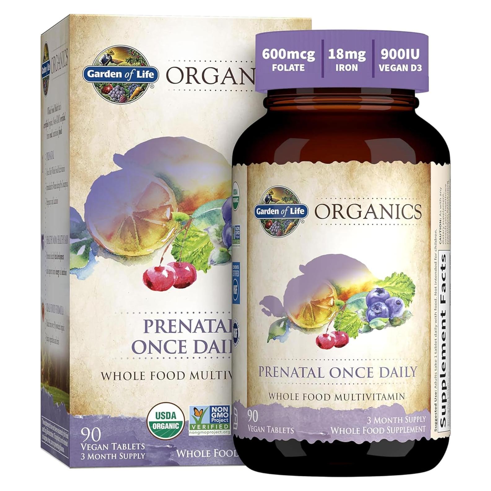 Vitaminas Prenatales Garden of Life 90 Cápsulas Orgánicas