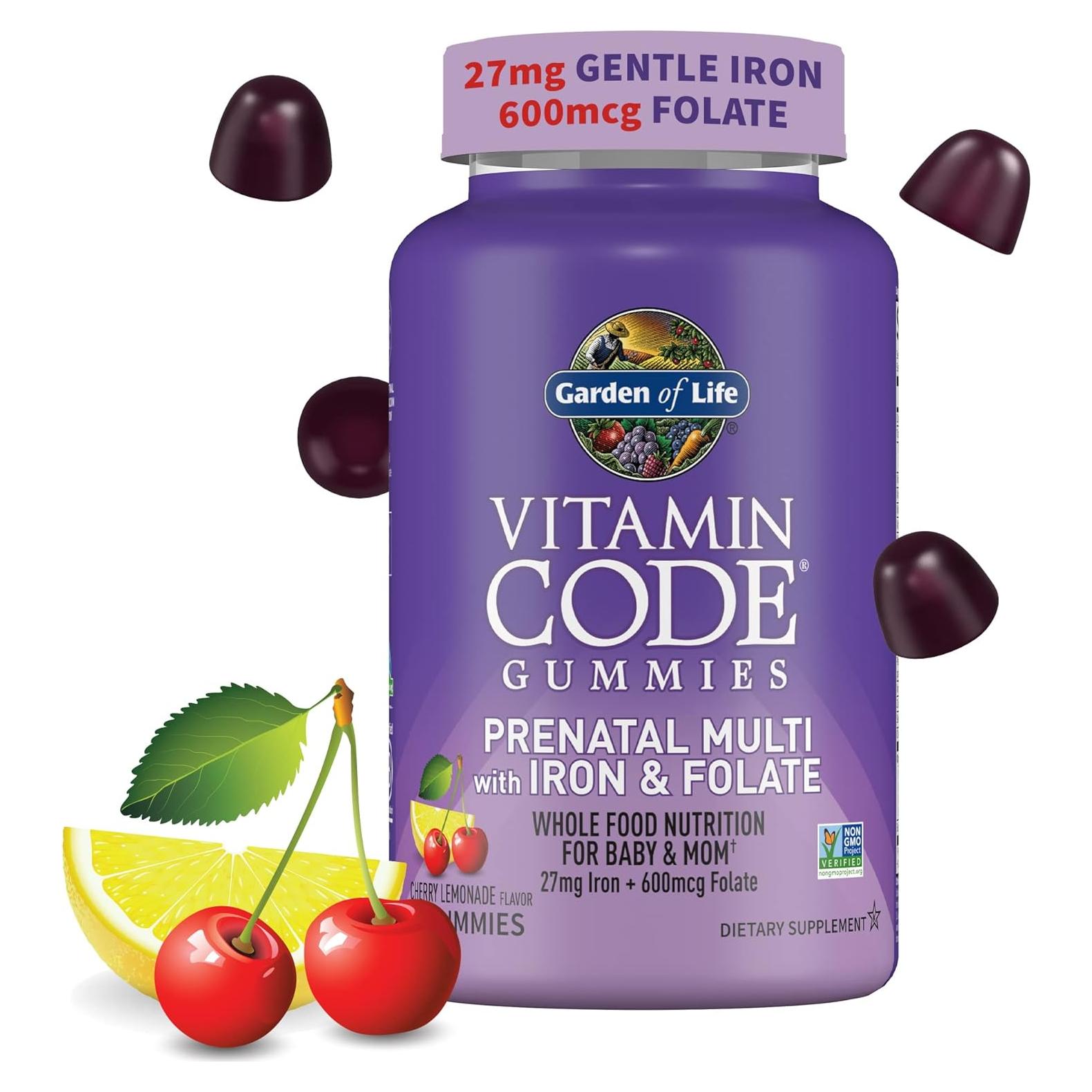 Gummy Prenatales Garden of Life con Hierro y Folato 90 Unidades