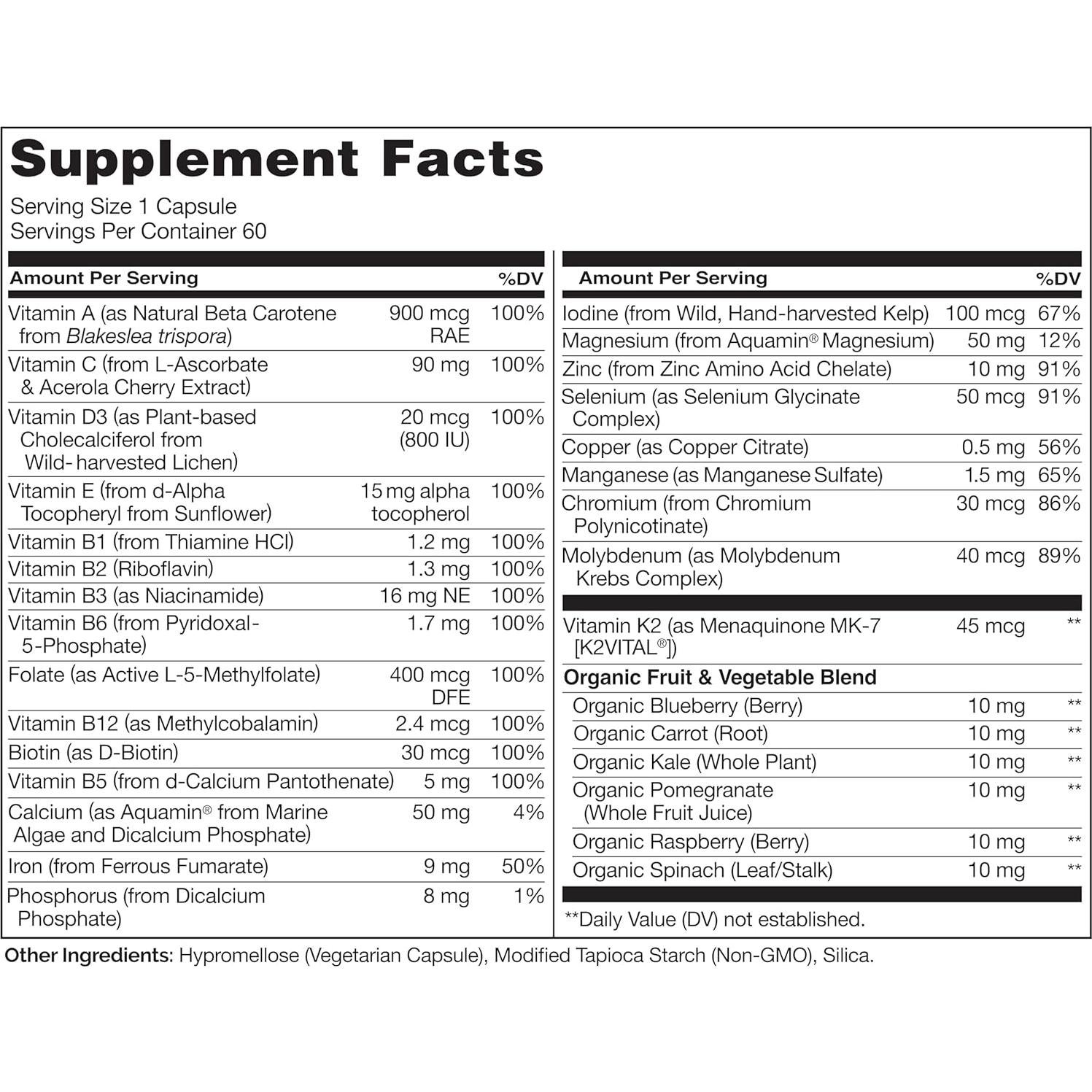 Multivitamina Diaria para Mujeres NATURELO - 60 Cápsulas